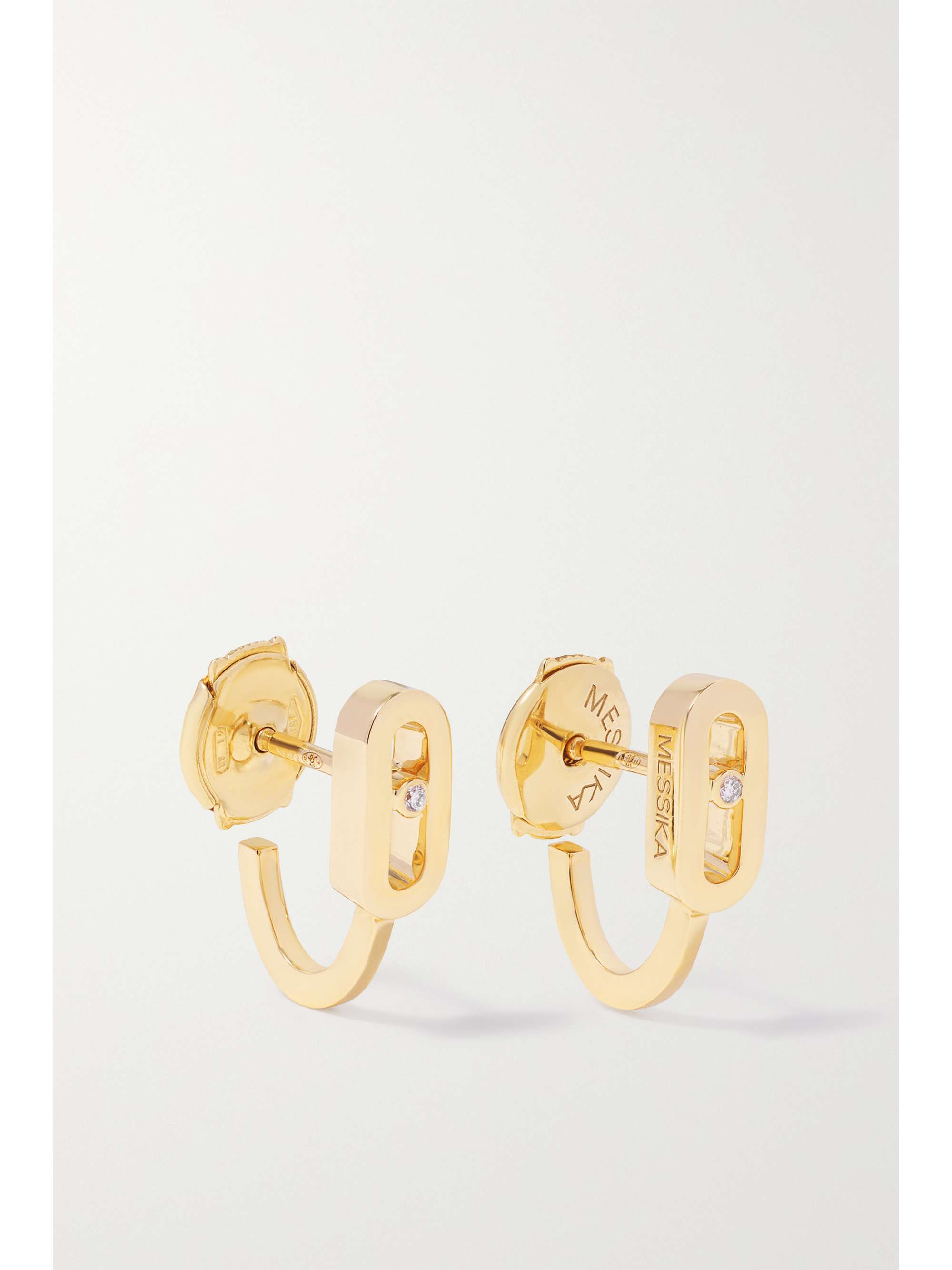 MESSIKA أقراط دائرية Move Classique من الذهب عيار 18 قيراطاً والألماس