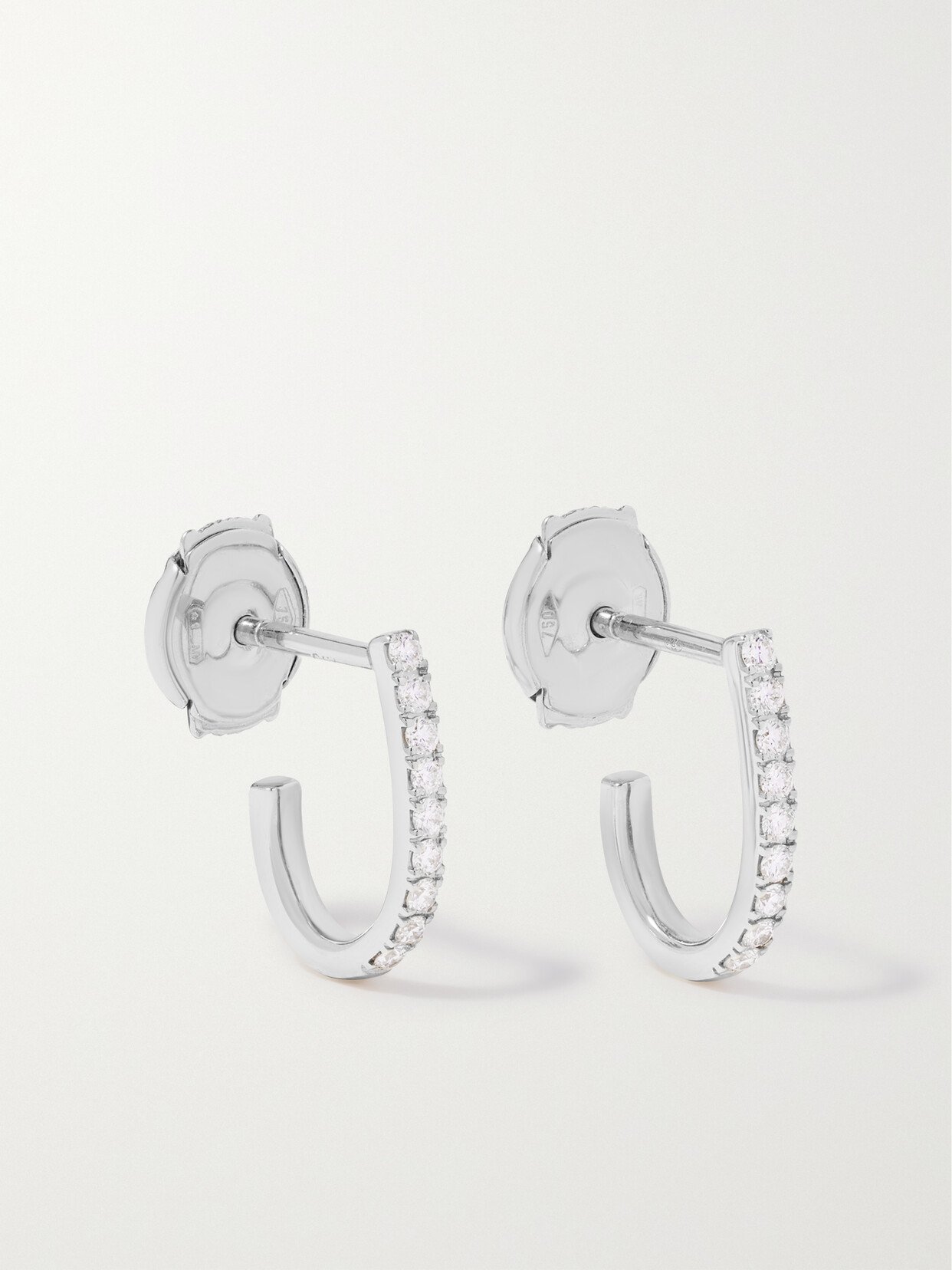 Messika - Gatsby Xs 18-karat White Gold Diamond Hoop Earrings - Silver