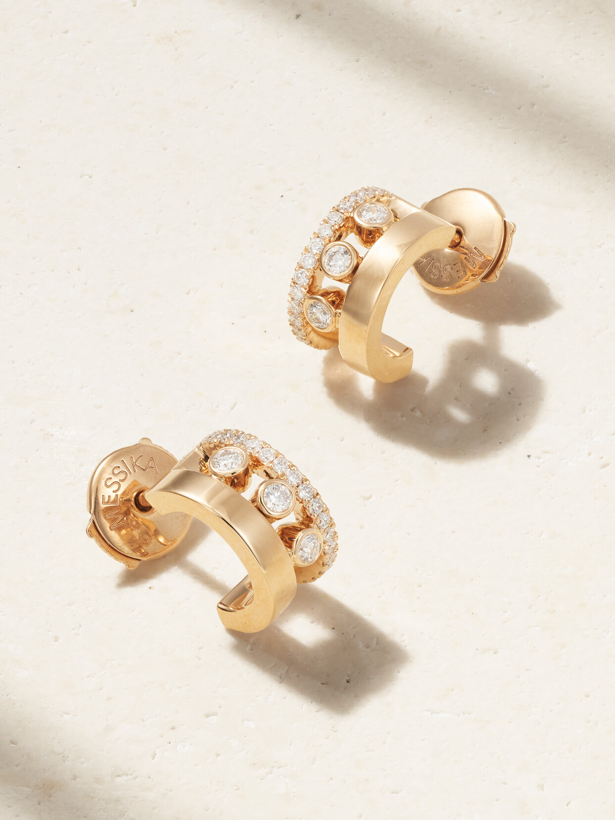 Messika - Move Romane Mini 18-karat Rose Gold Diamond Hoop Earrings - One size