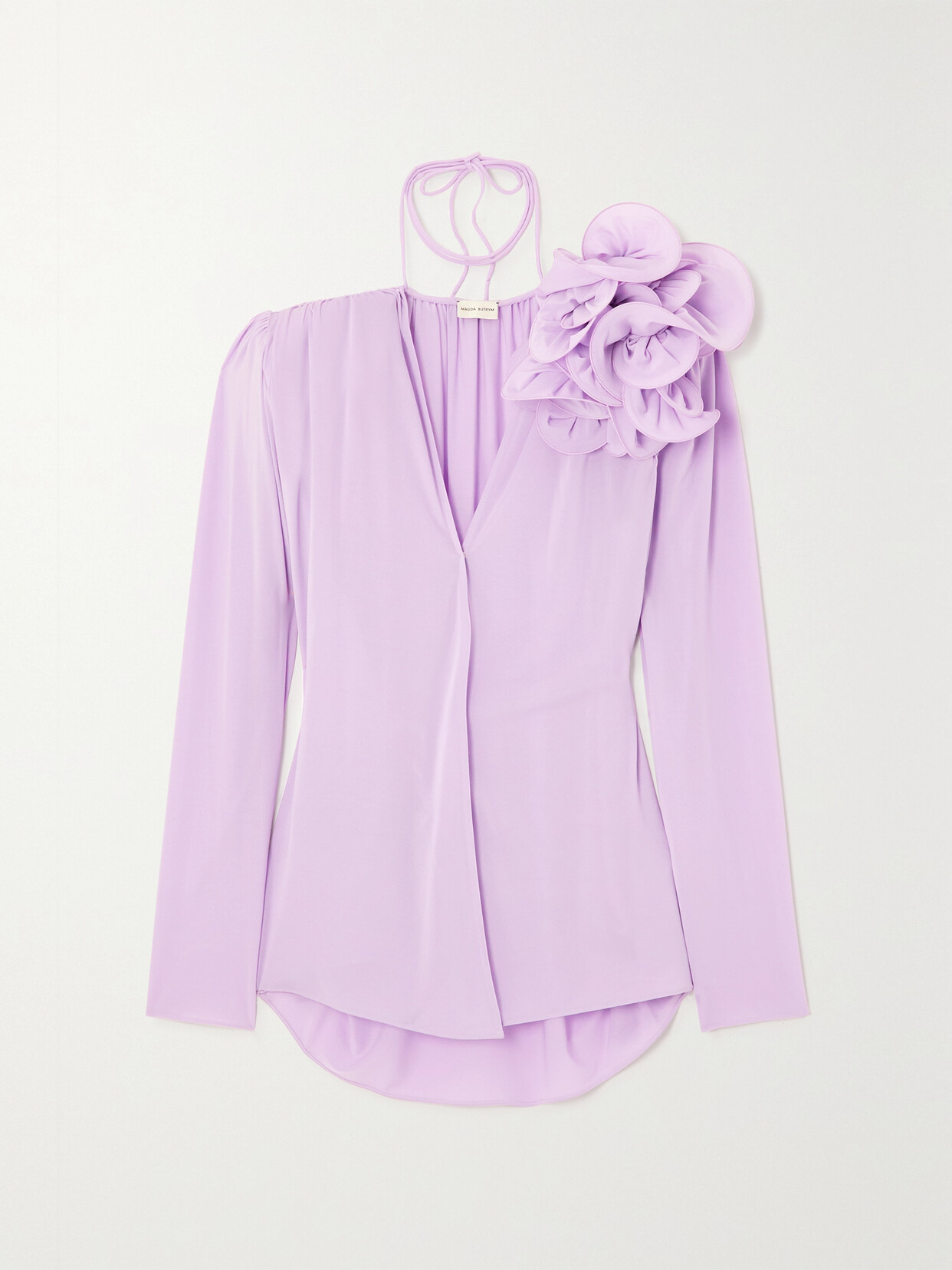 Magda Butrym - Appliquéd Stretch-crepe Blouse - Purple