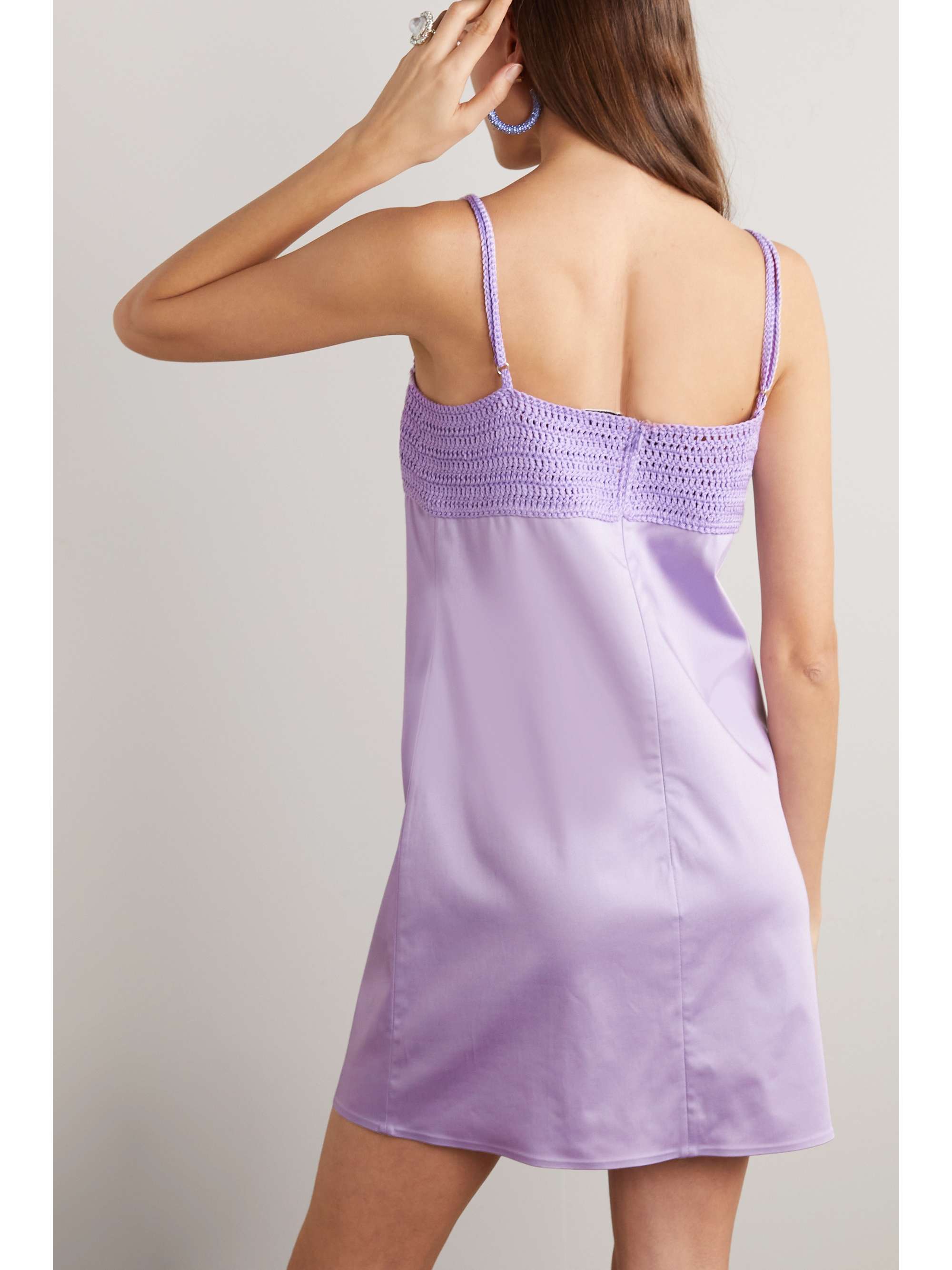 MAGDA BUTRYM Crochet-trimmed Lyocell-blend mini dress