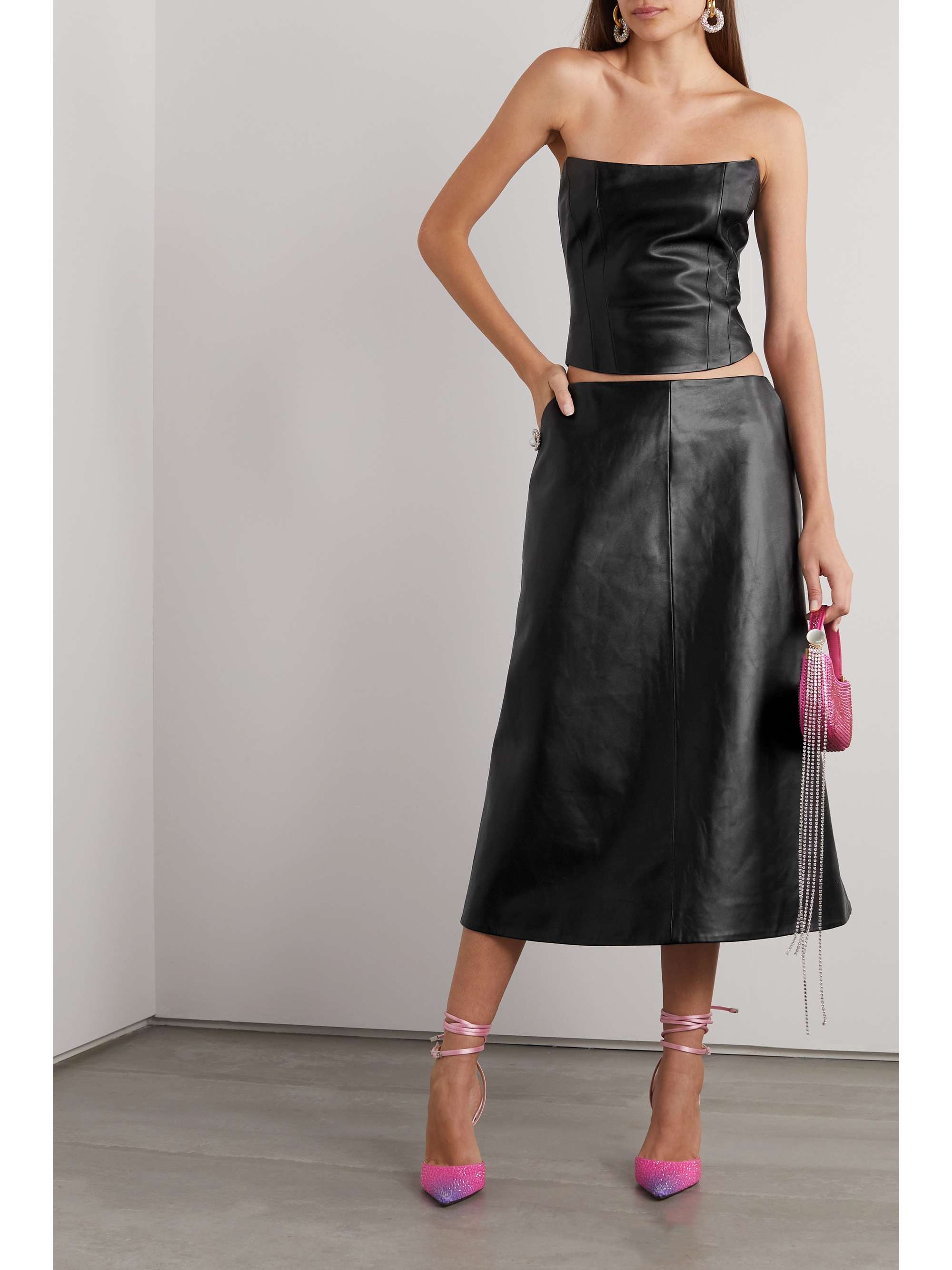 MAGDA BUTRYM Leather midi skirt