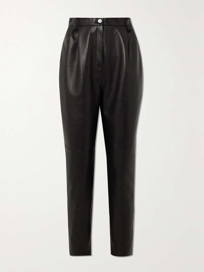Magda Butrym Cropped Leather Tapered Pants