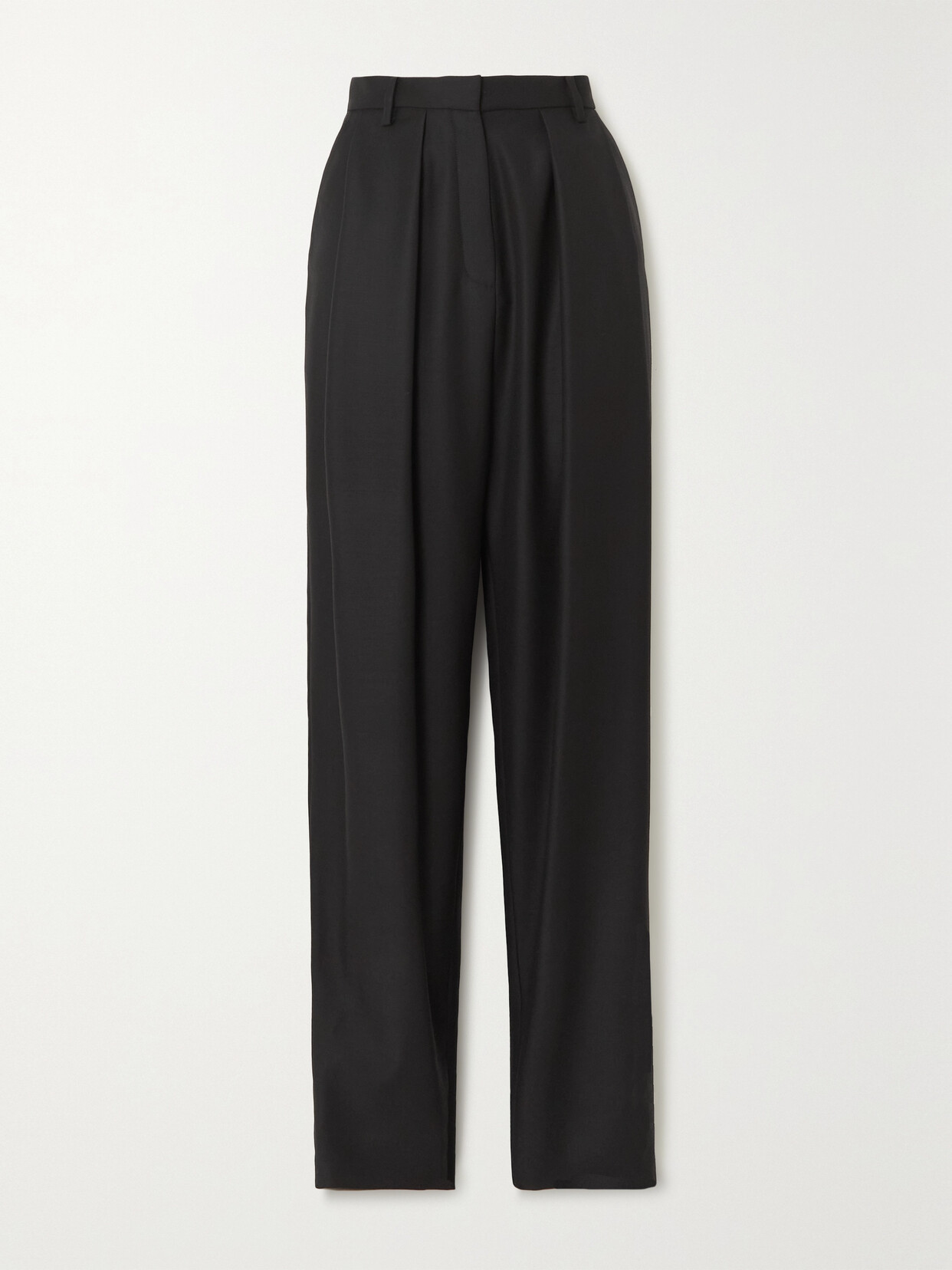 Magda Butrym Pleated Wool Tapered Pants In Black