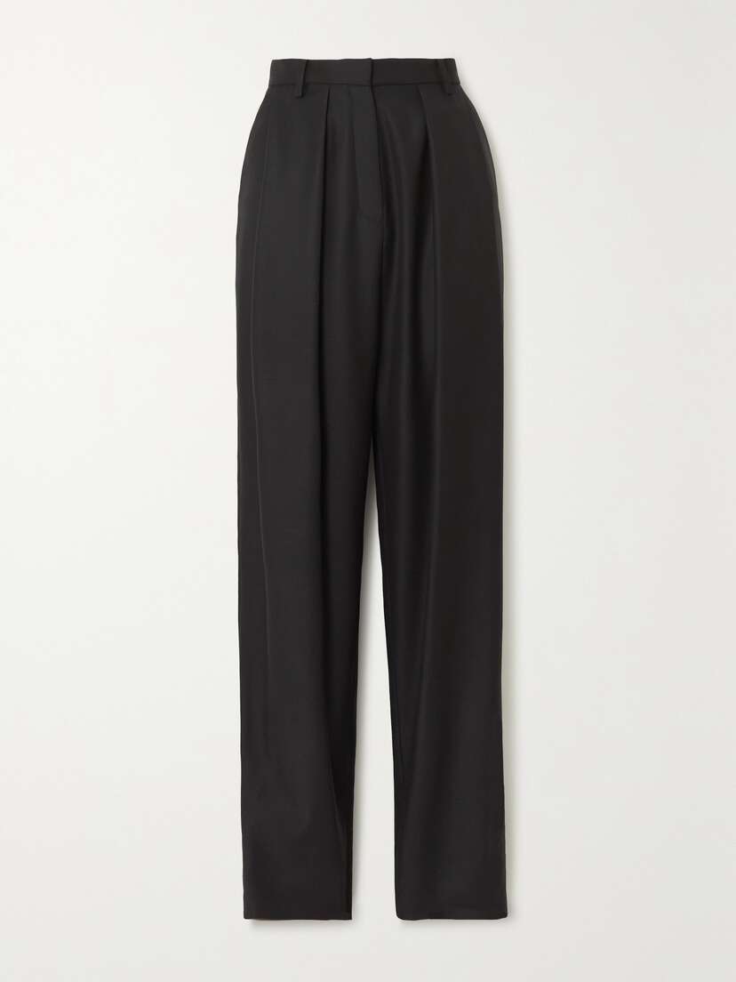 Magda Butrym Pleated Wool Tapered Pants