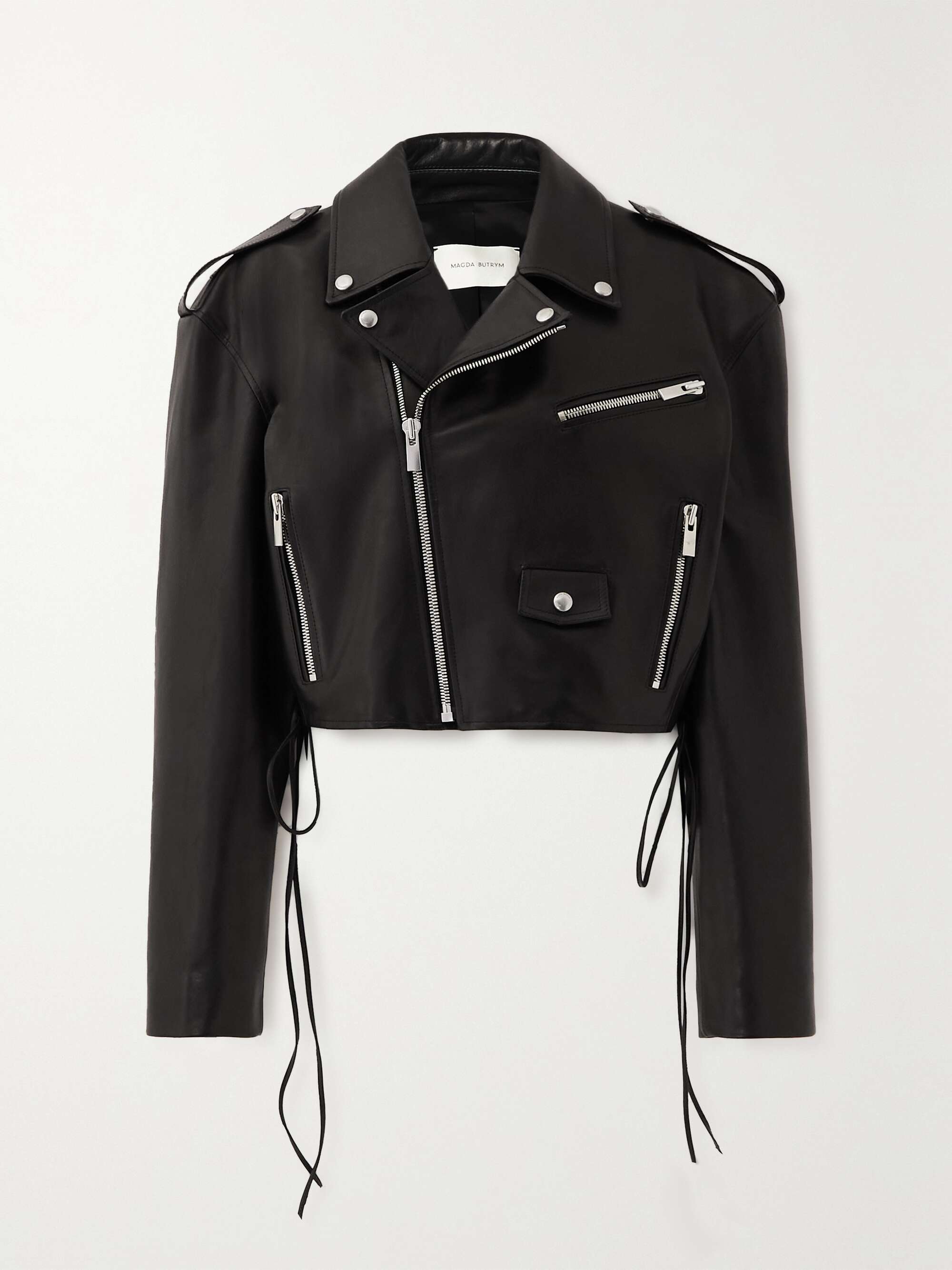 MAGDA BUTRYM Cropped leather biker jacket | NET-A-PORTER