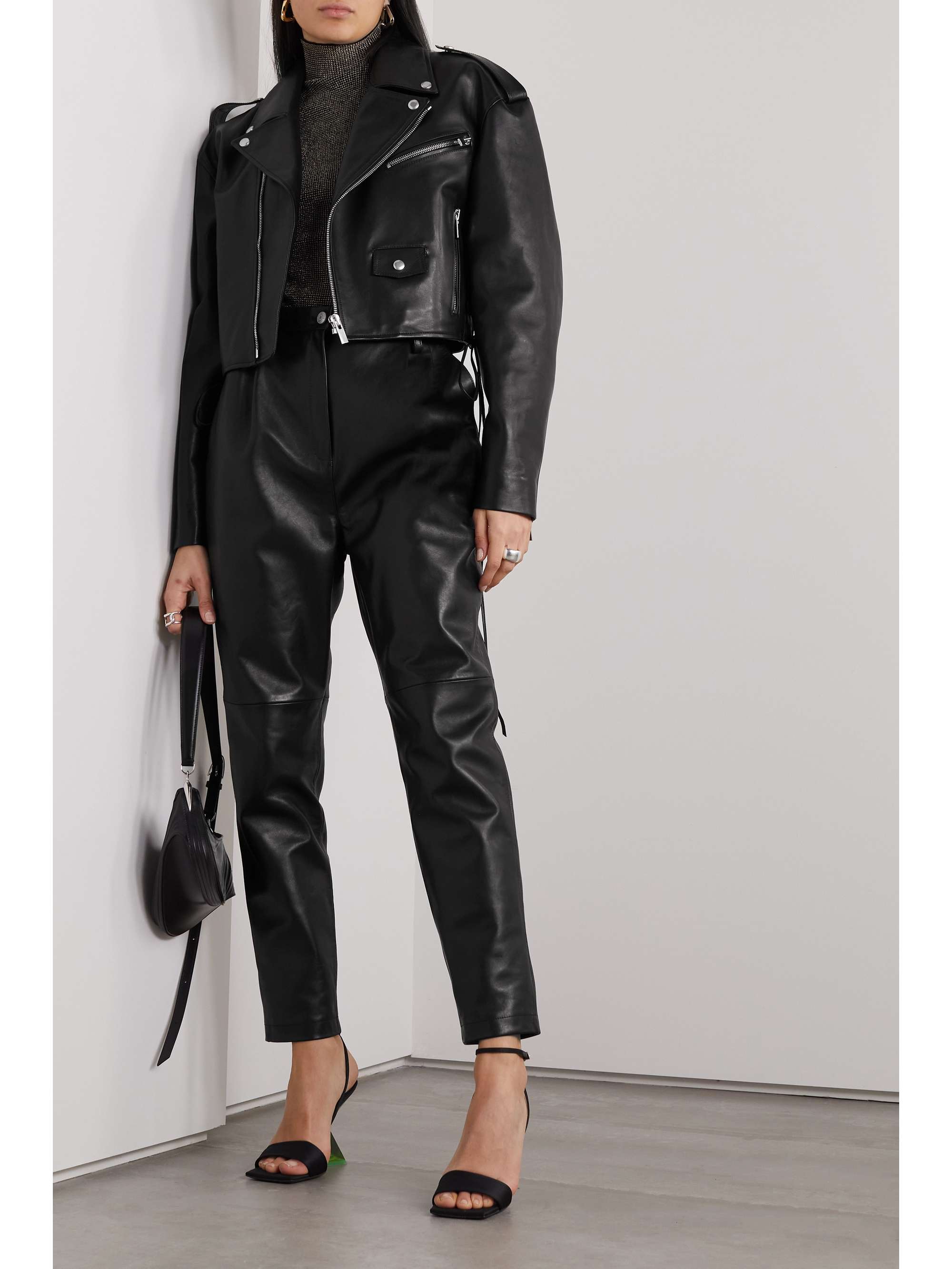 MAGDA BUTRYM Cropped leather biker jacket | NET-A-PORTER