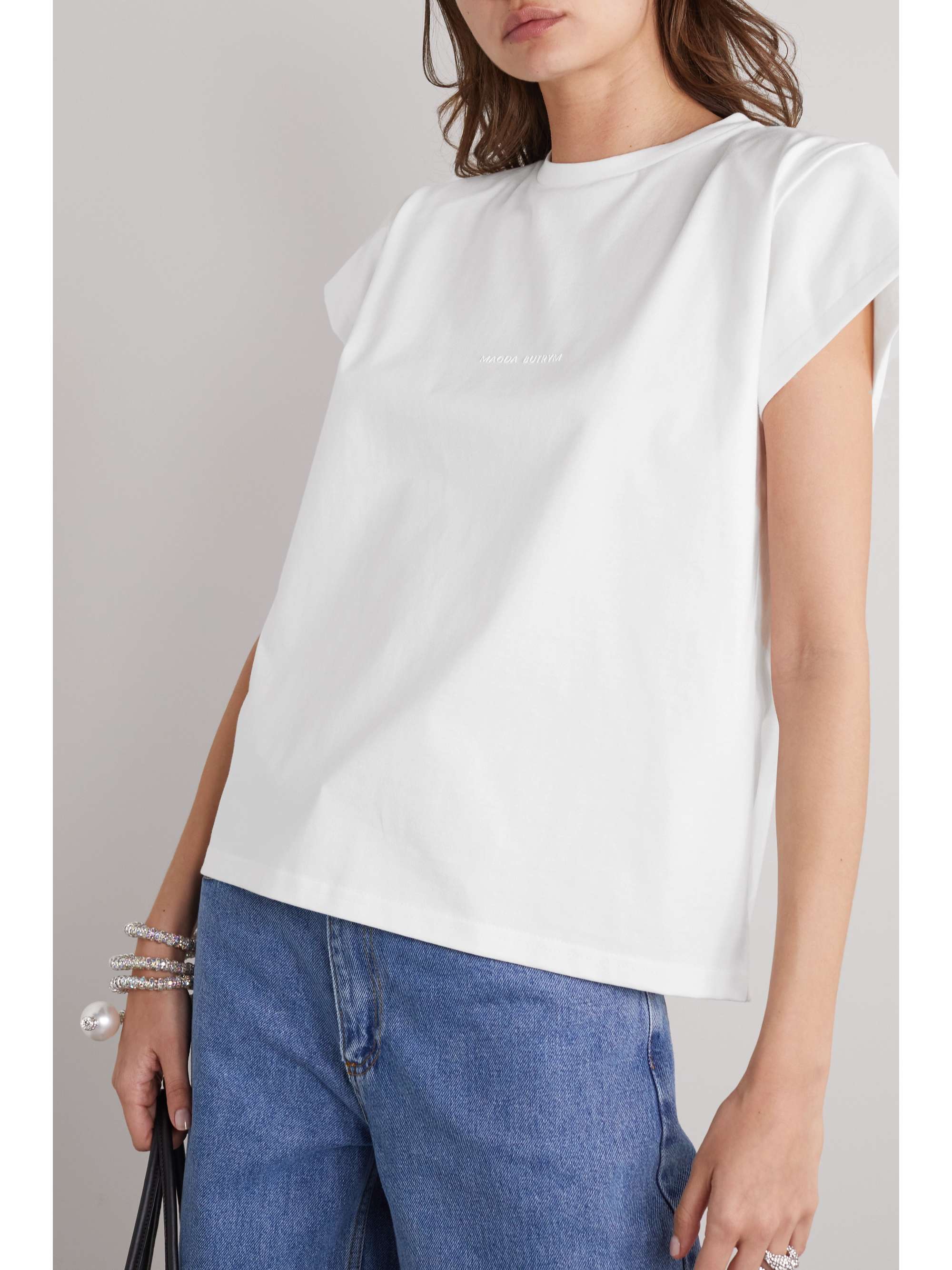 MAGDA BUTRYM Appliquéd cotton-jersey T-shirt