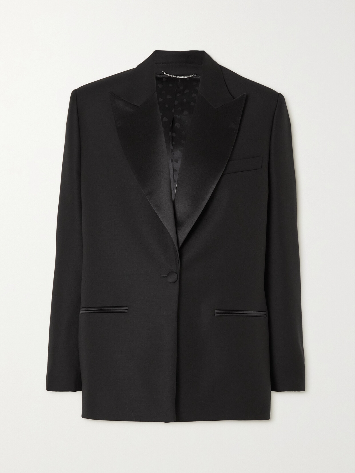 Magda Butrym - Satin-trimmed Wool Blazer - Black