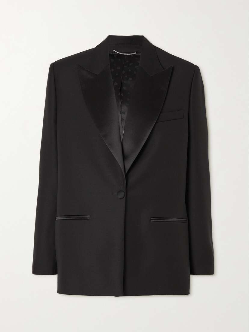 Magda Butrym Satin-trimmed Wool Blazer