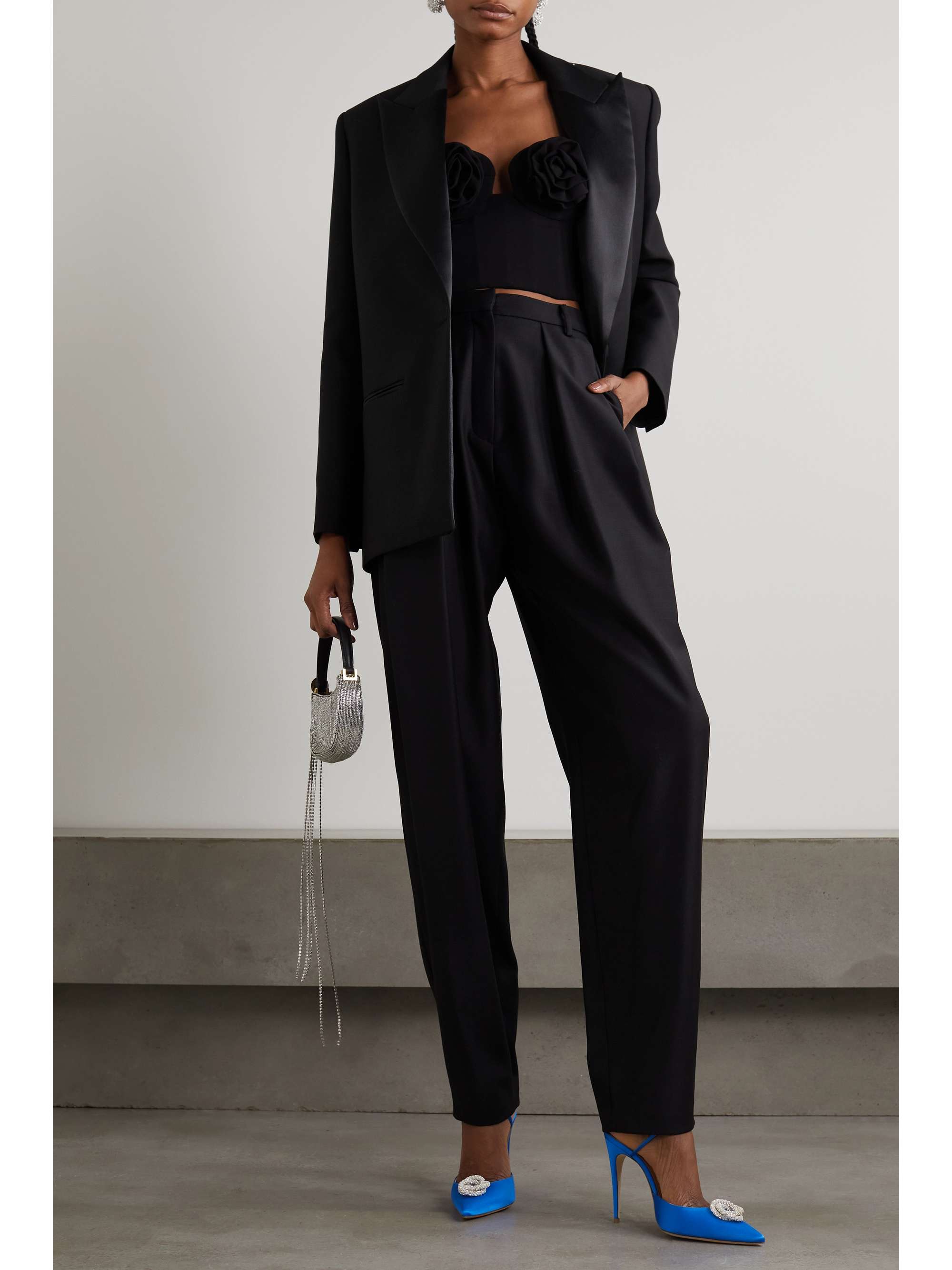 MAGDA BUTRYM Satin-trimmed wool blazer