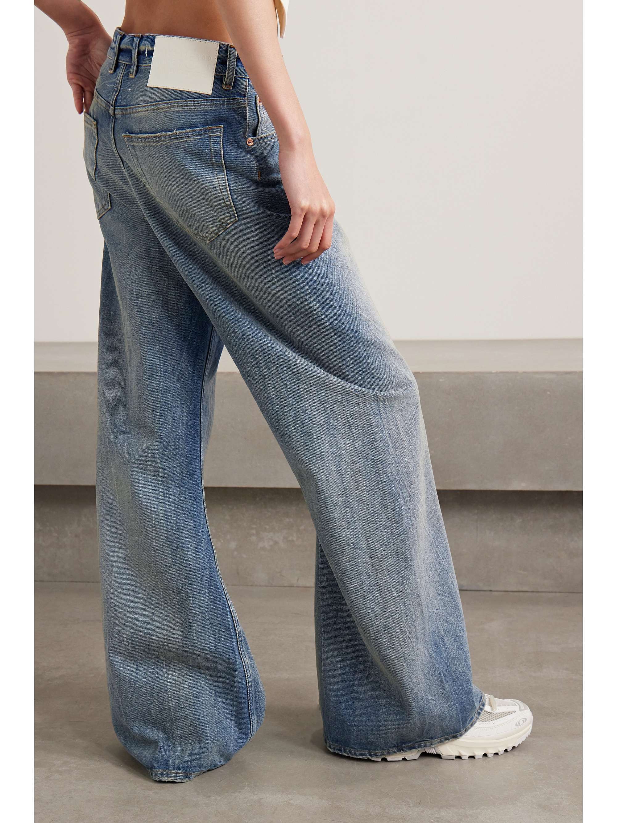 MM6 MAISON MARGIELA Distressed wide-leg jeans | NET-A-PORTER
