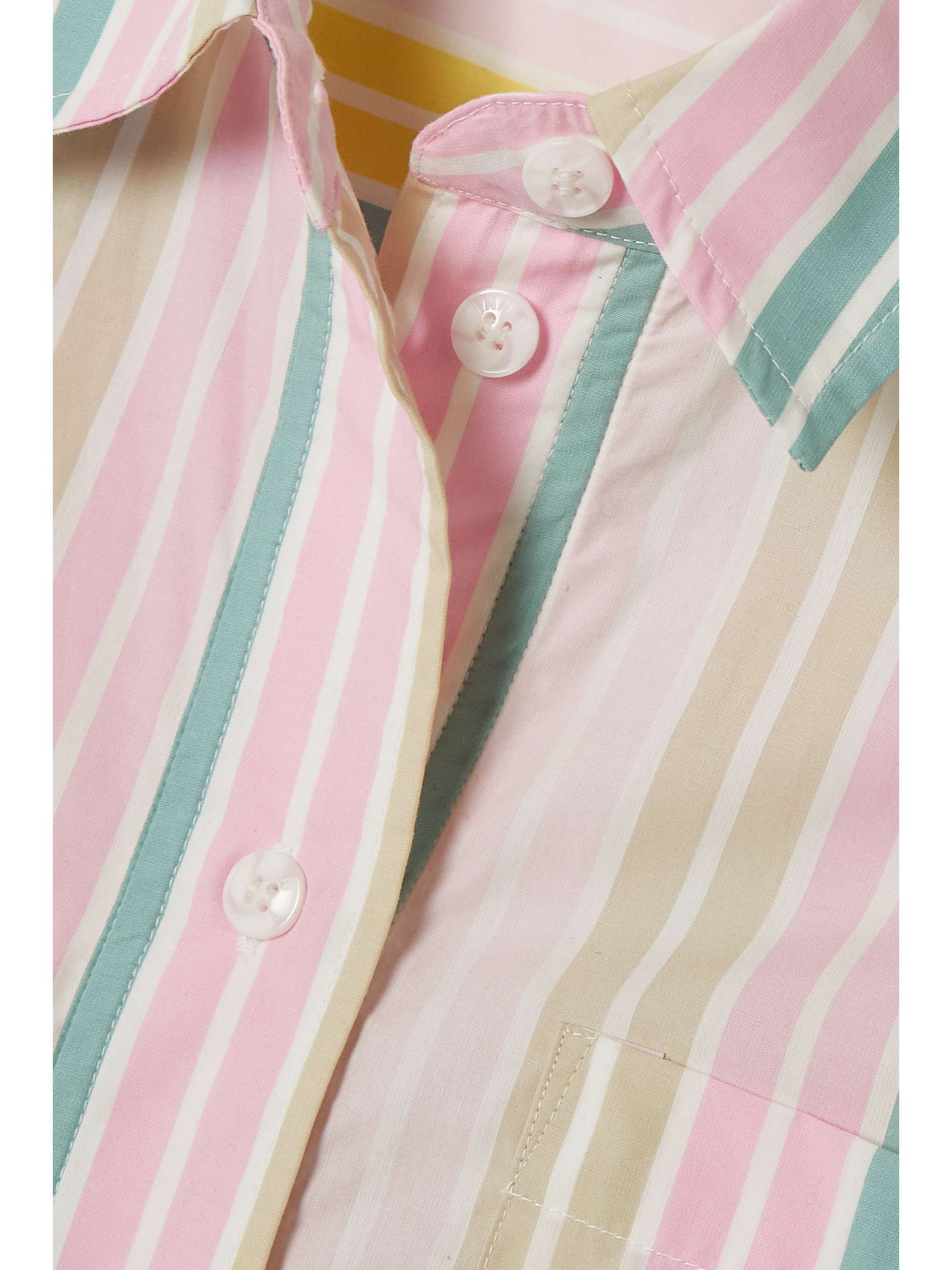 GANNI Striped cotton-poplin shirt