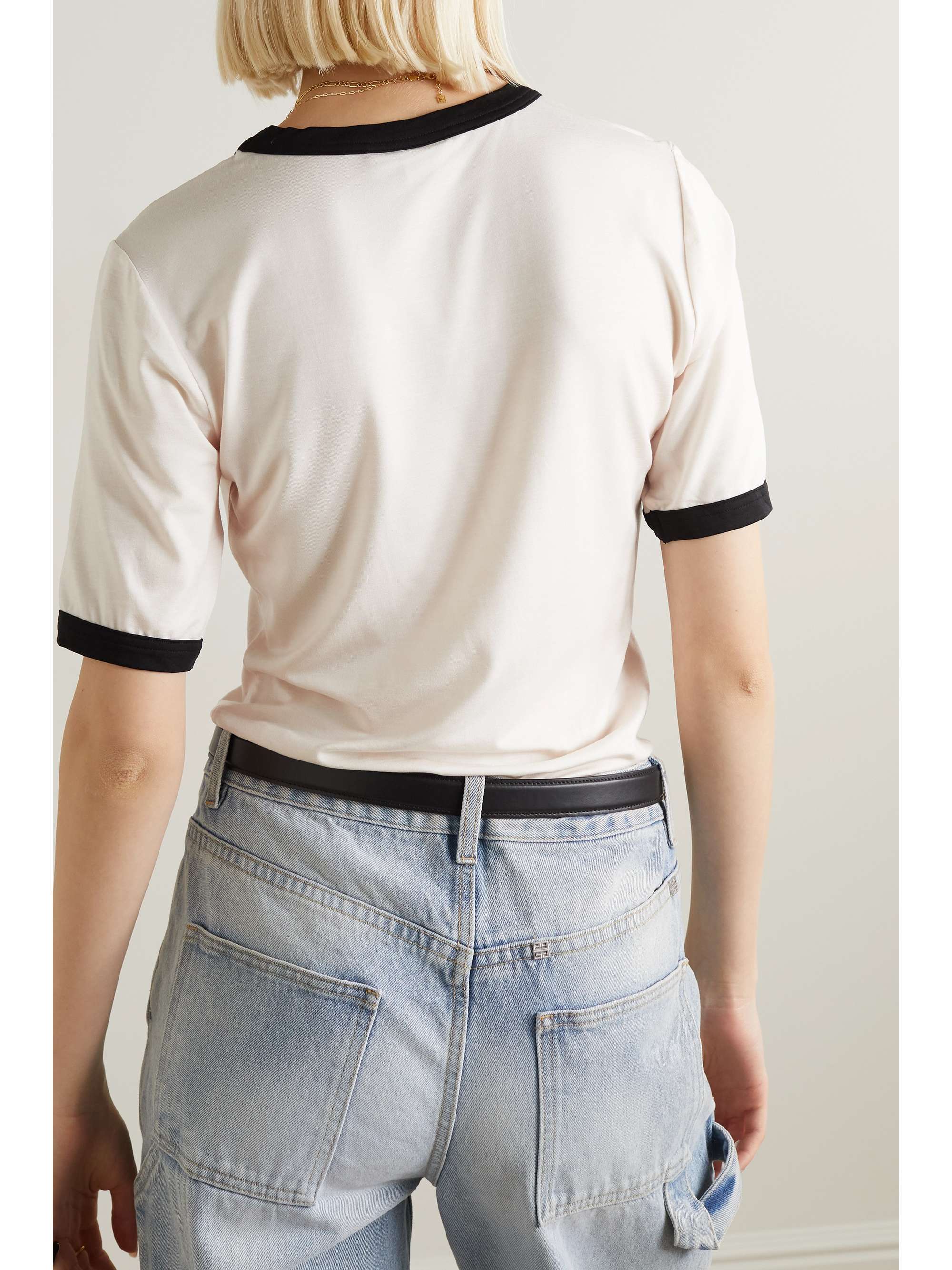 GANNI Printed stretch-TENCEL Lyocell jersey T-Shirt