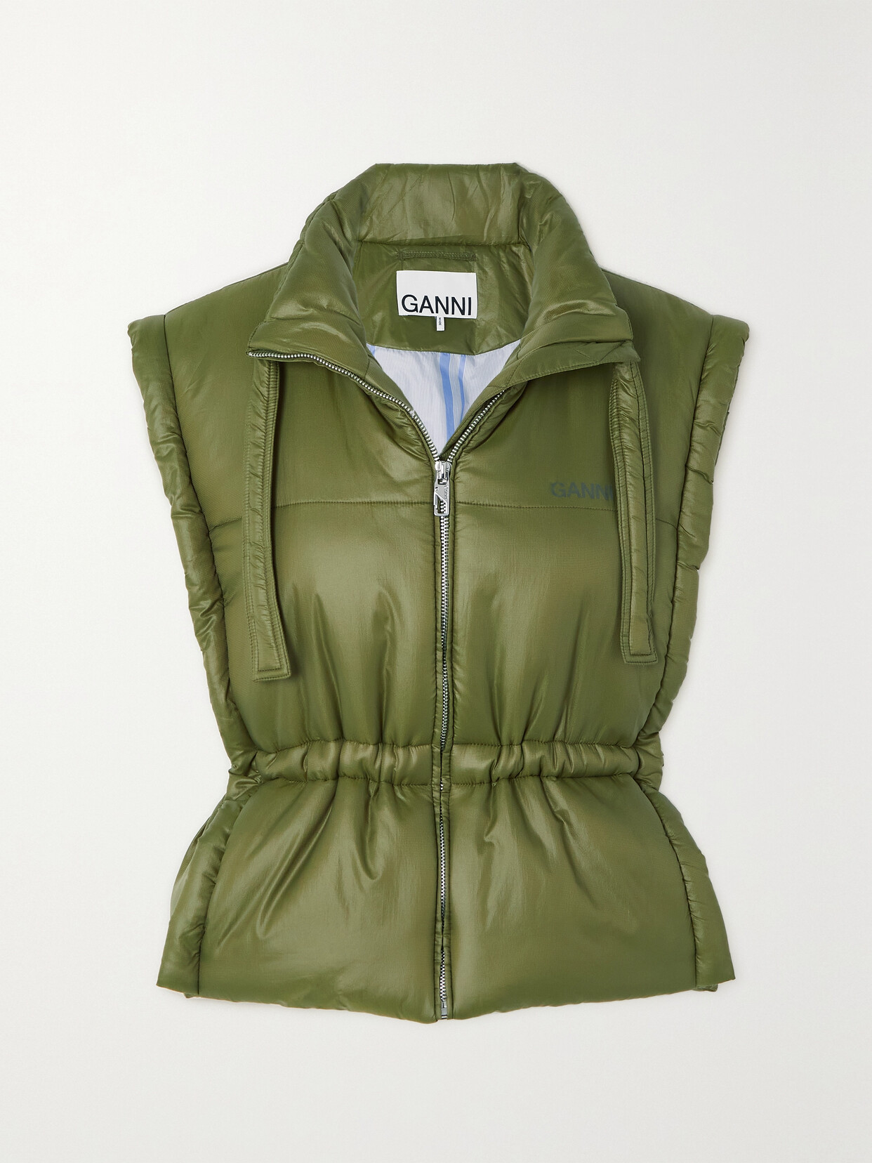 GANNI - Quilted Padded Shell Vest - Green