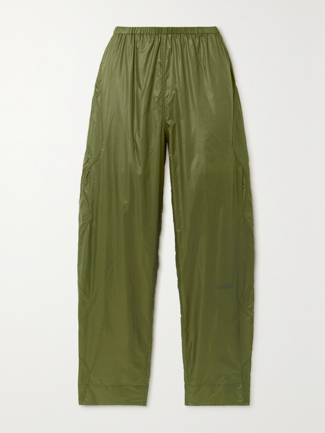 GANNI - Paneled Recycled-ripstop Tapered Pants - Green