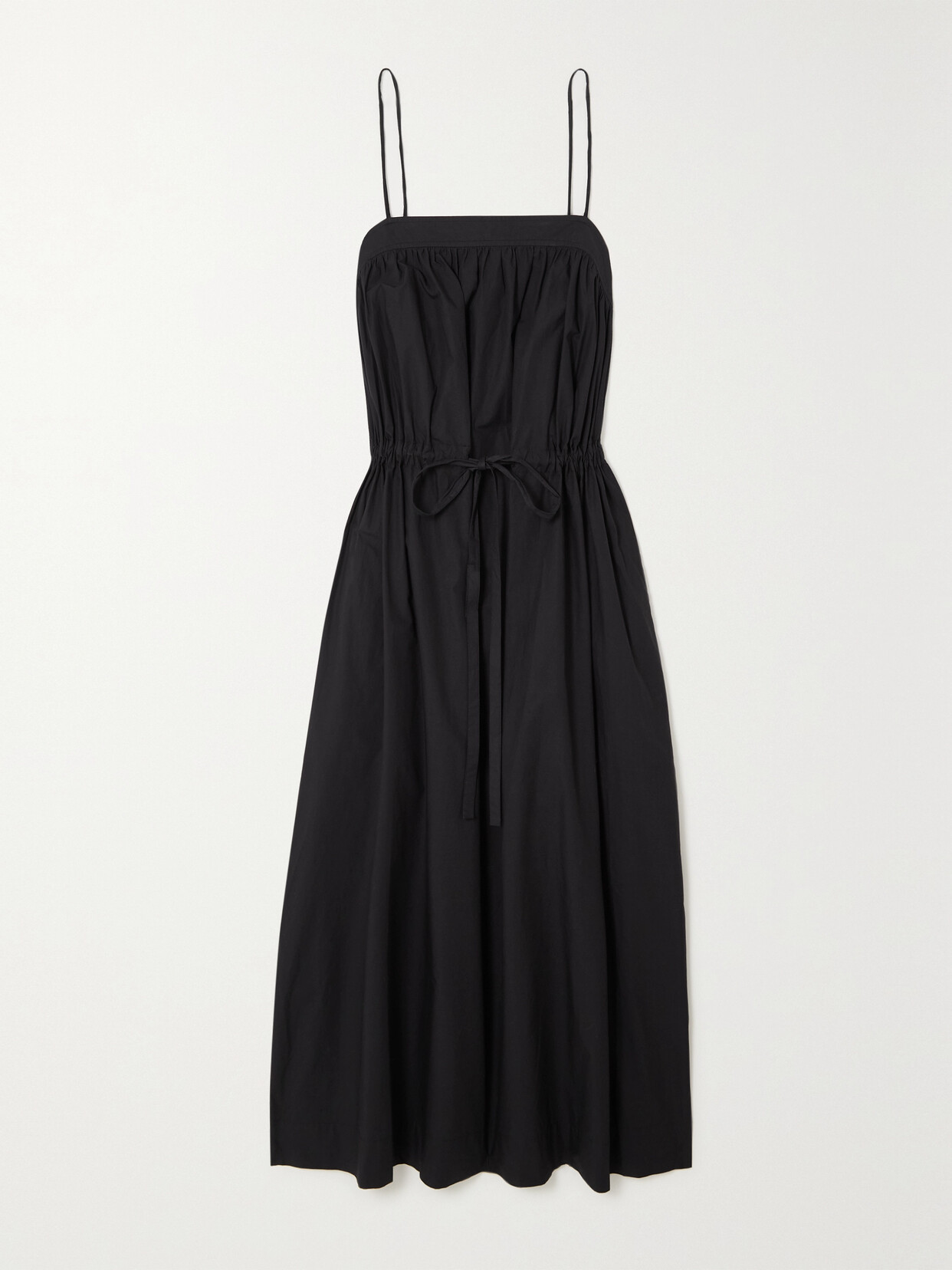 GANNI - Cotton-poplin Midi Dress - Black