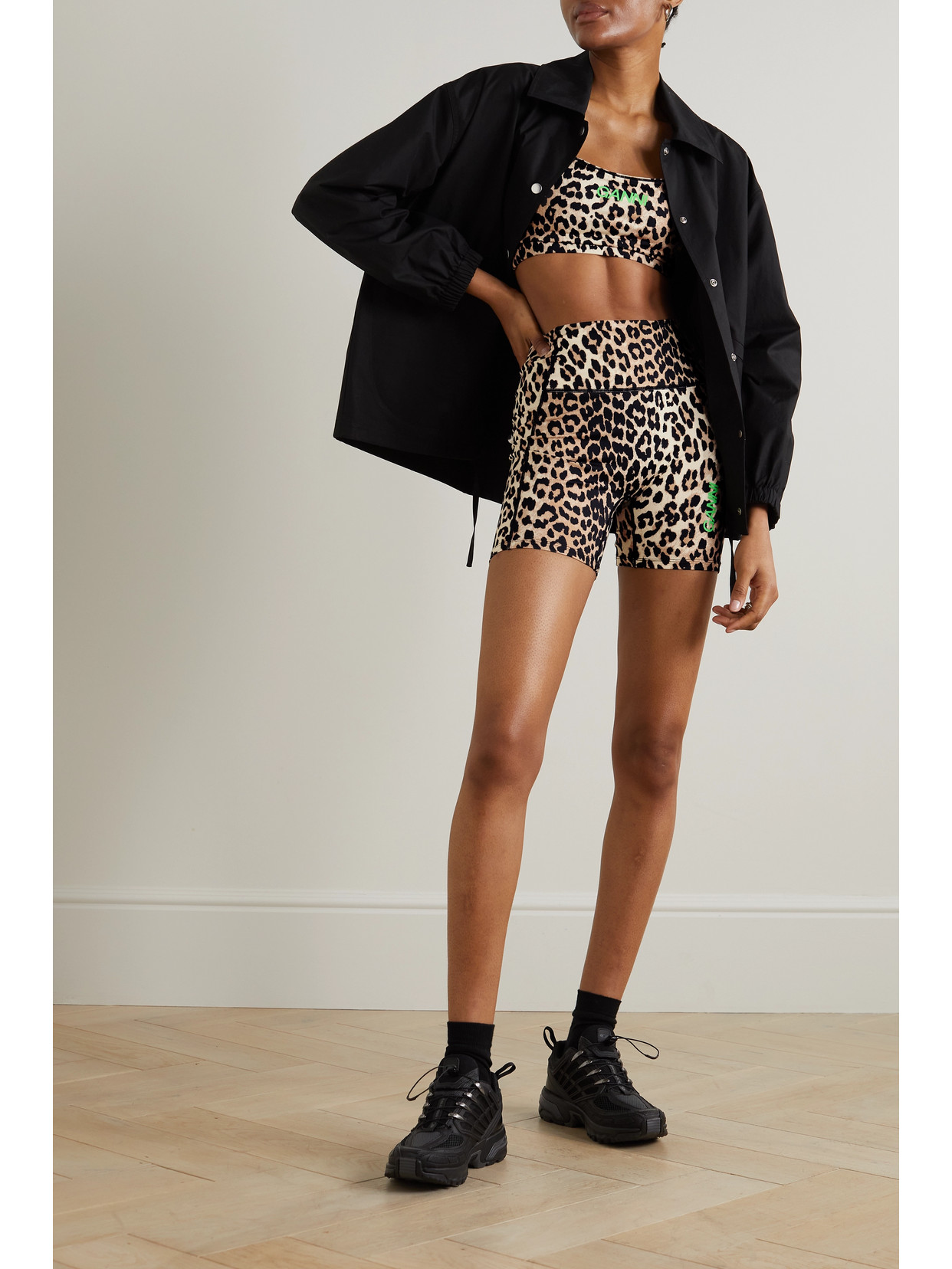 leopard print cycling shorts