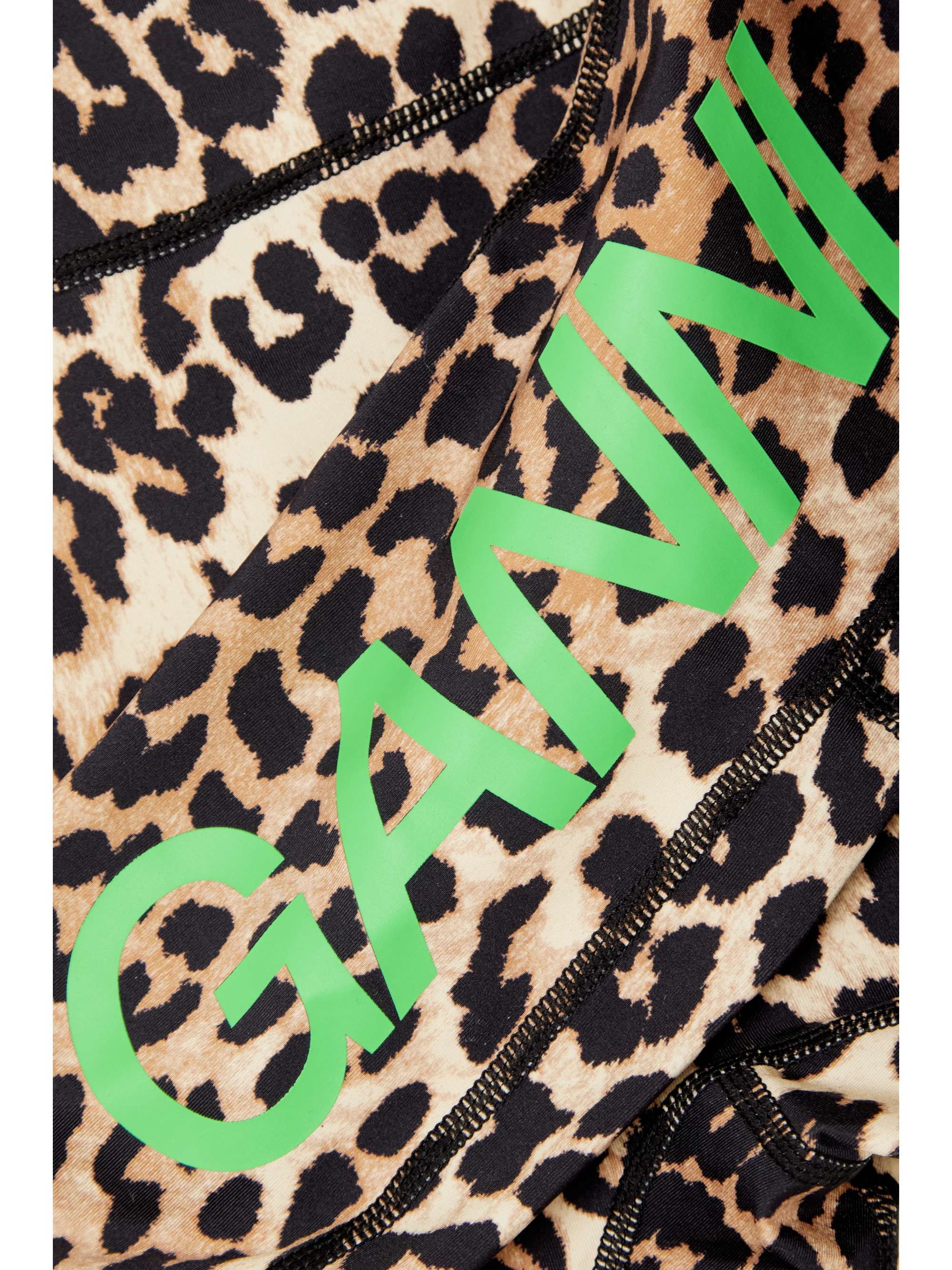GANNI Leopard-print stretch recycled leggings