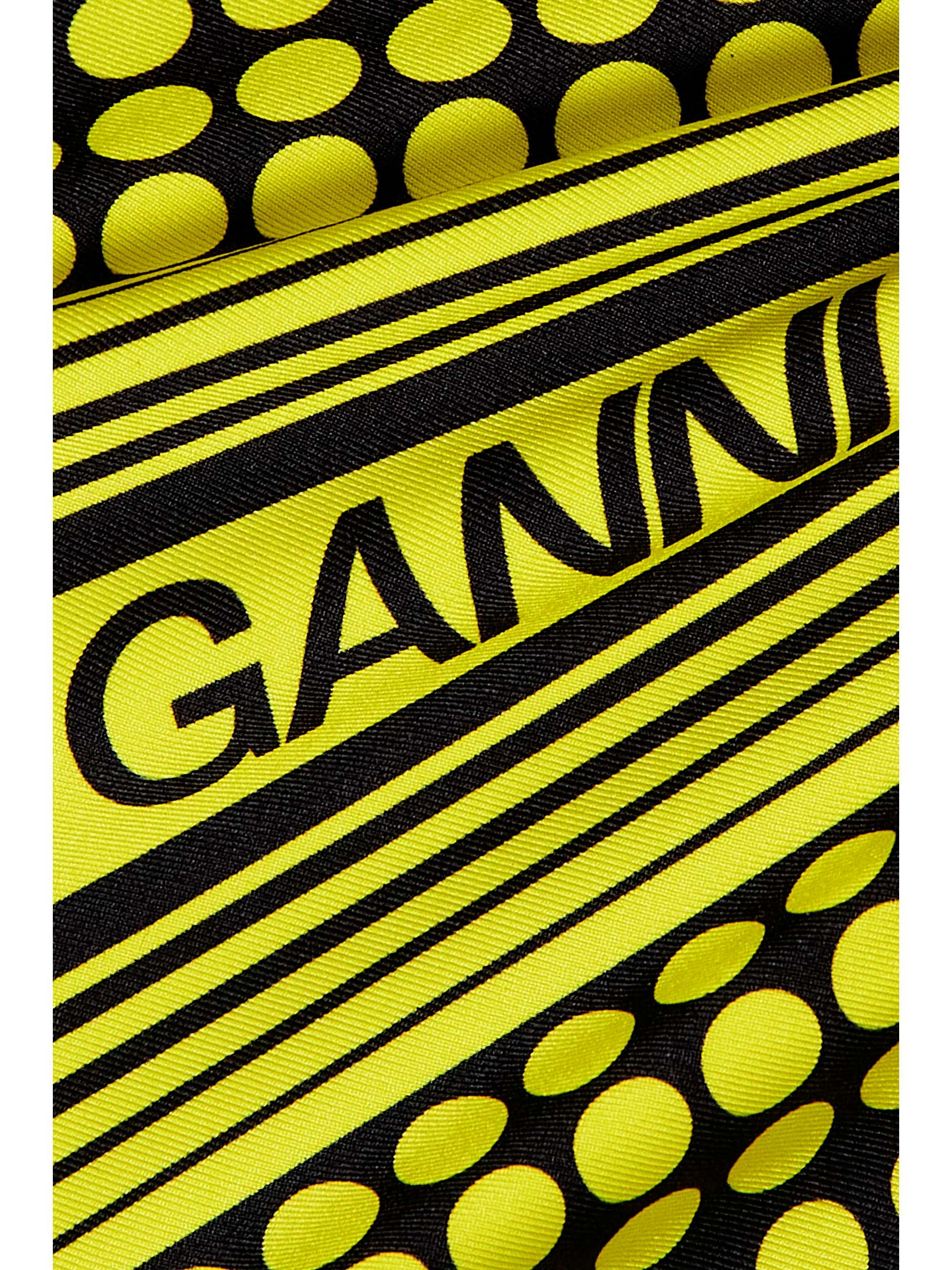 GANNI Ruched printed stretch recycled sports bra
