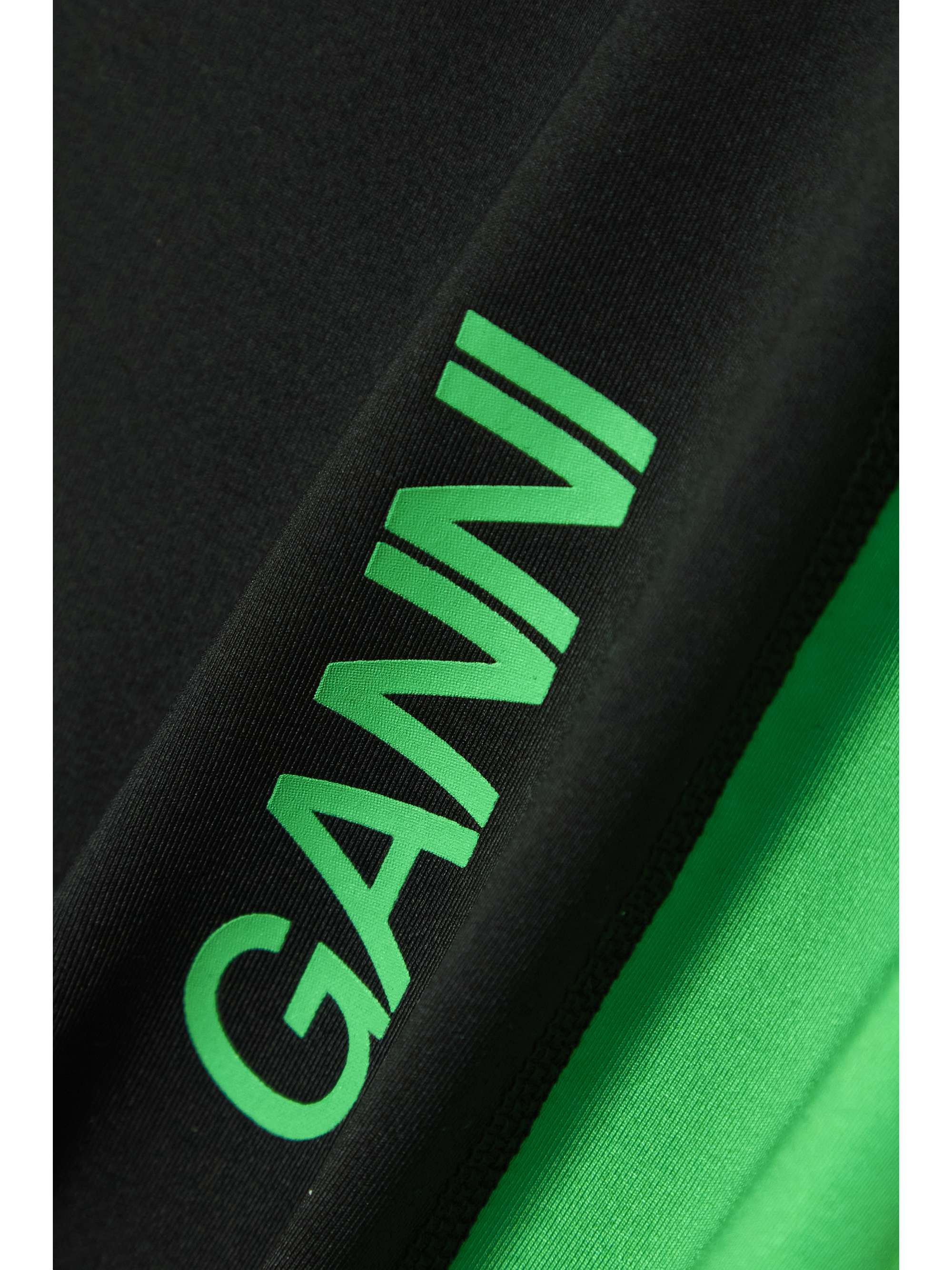 GANNI Two-tone printed stretch recycled cycling shorts