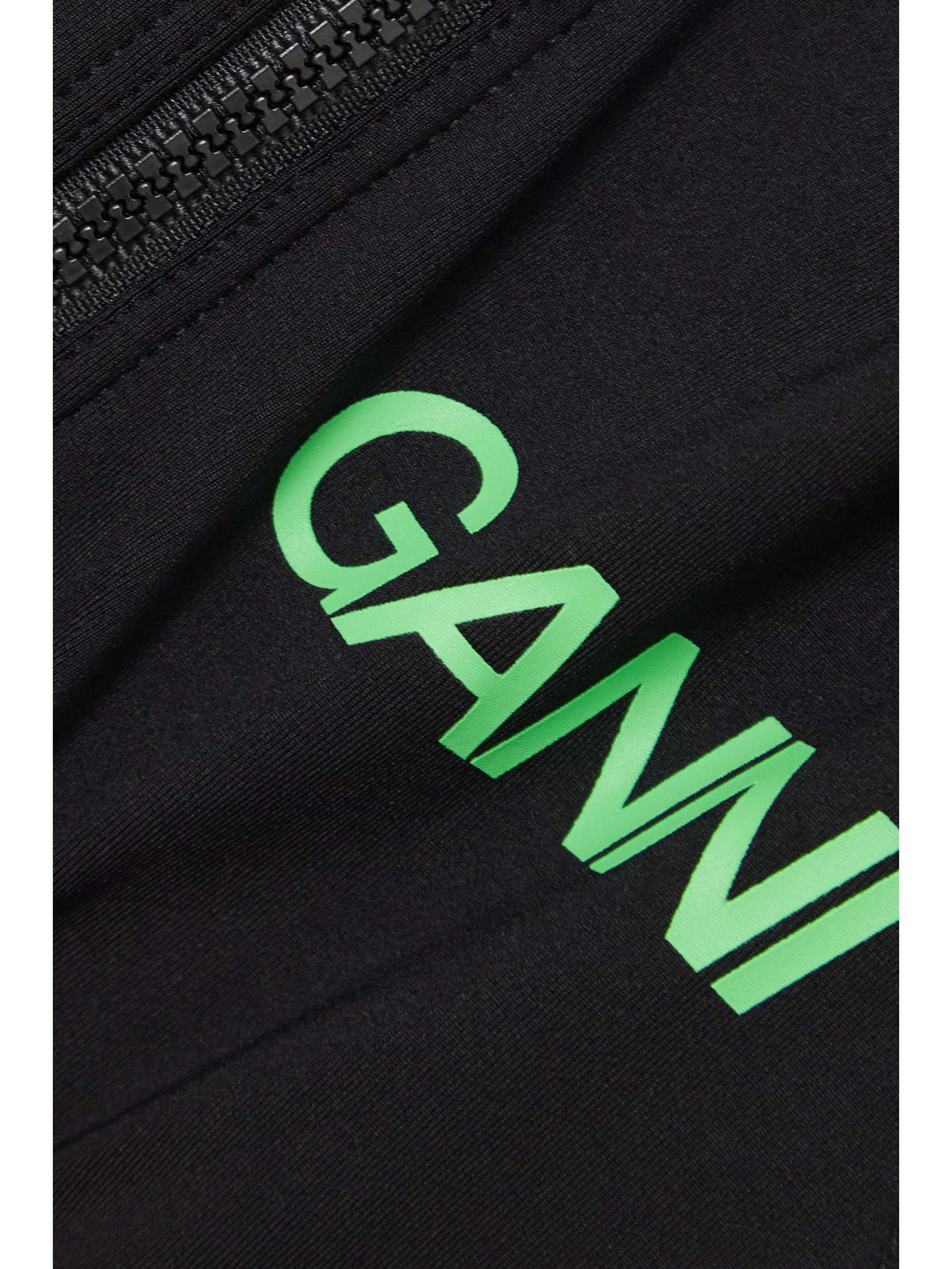 GANNI Printed stretch recycled sports bra
