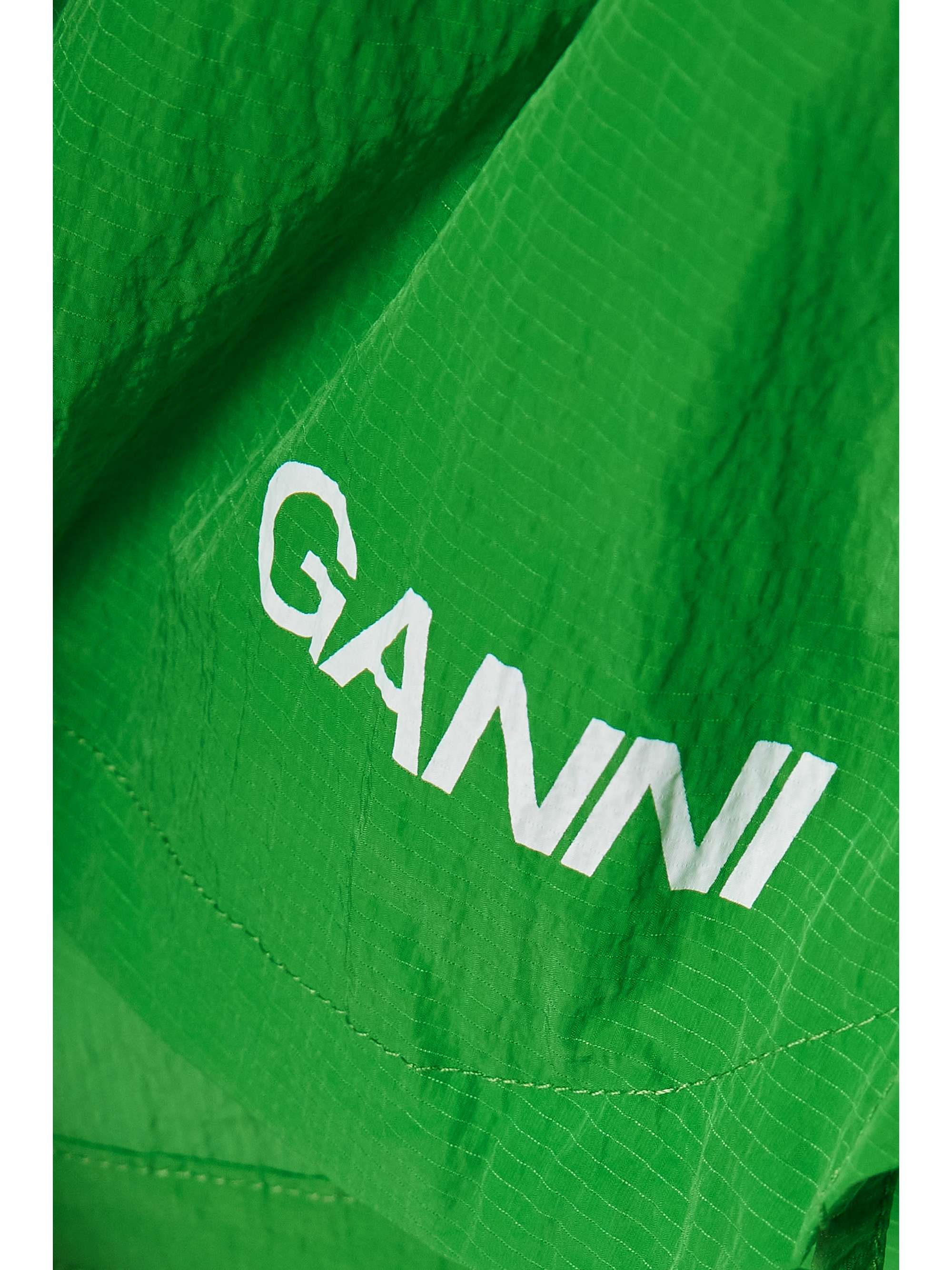 GANNI Printed recycled-shell shorts