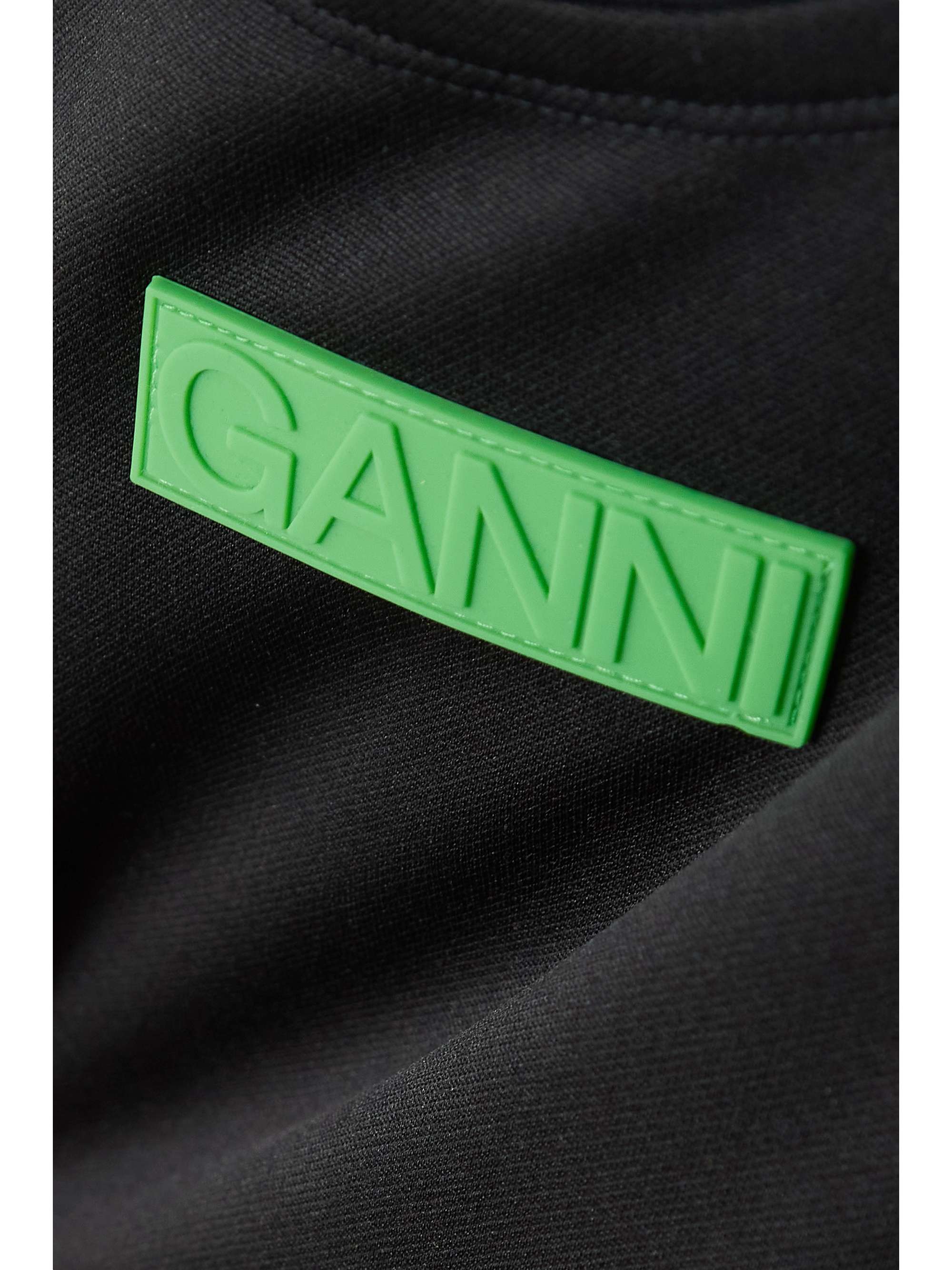 GANNI Appliquéd cutout recycled-jersey tennis dress