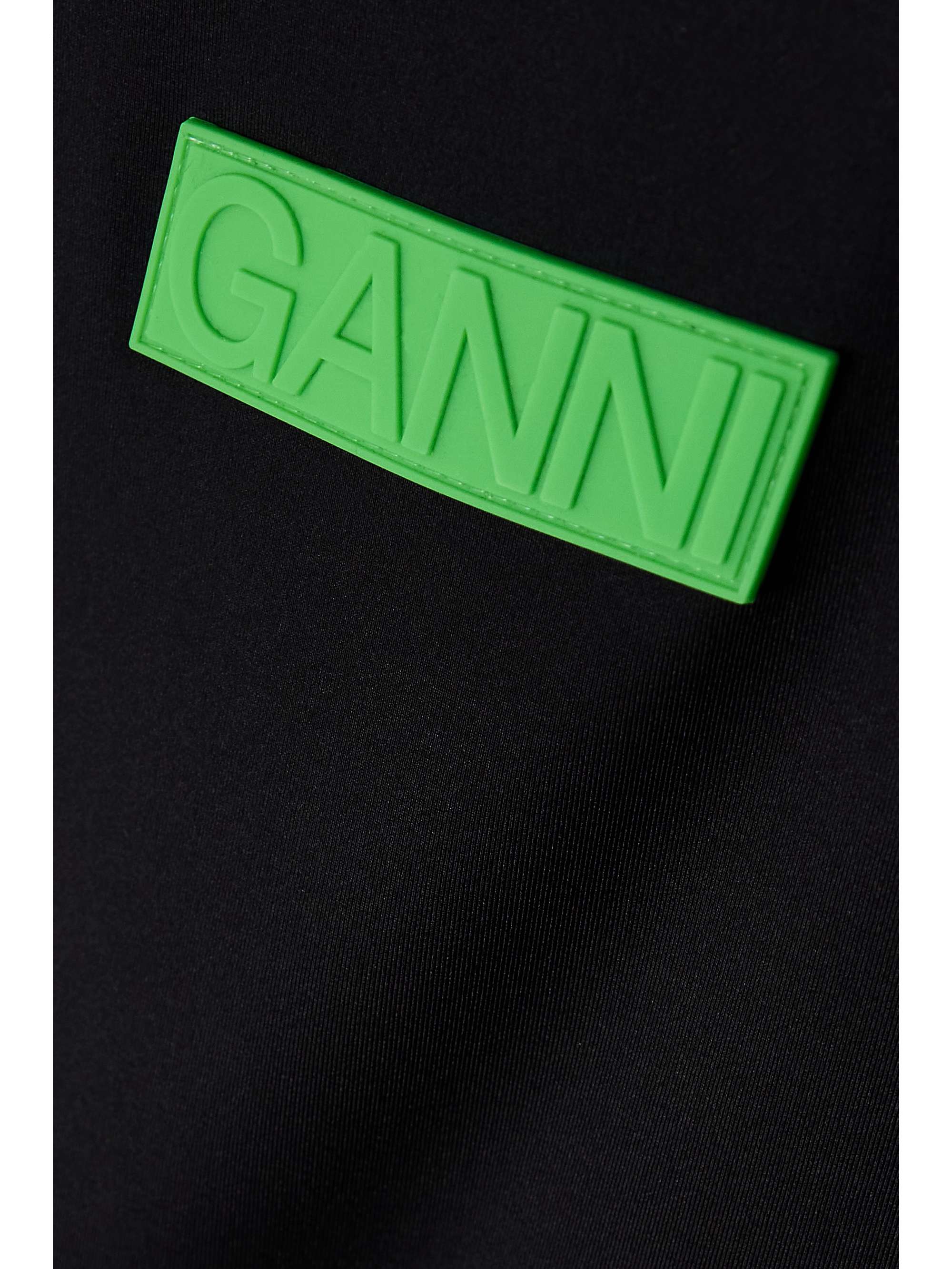 GANNI Appliquéd recycled-jersey and crinkled-shell midi dress