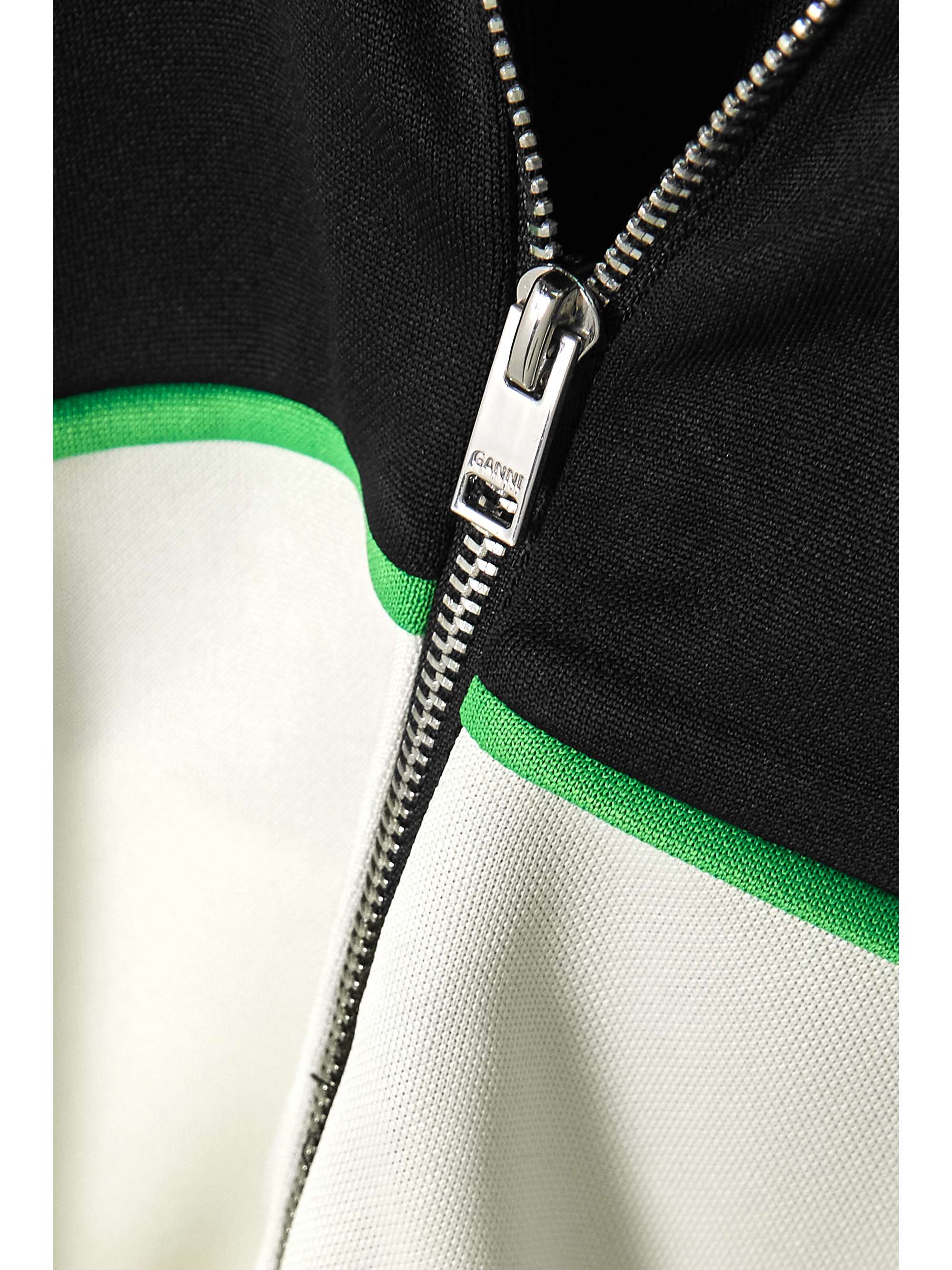 GANNI Striped appliquéd recycled-jersey track jacket