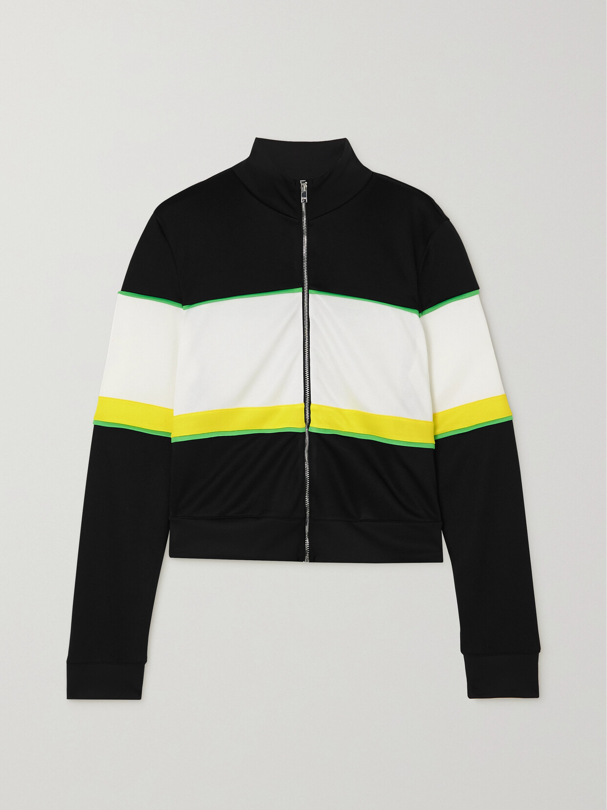 GANNI - Striped Appliquéd Recycled-jersey Track Jacket - Black