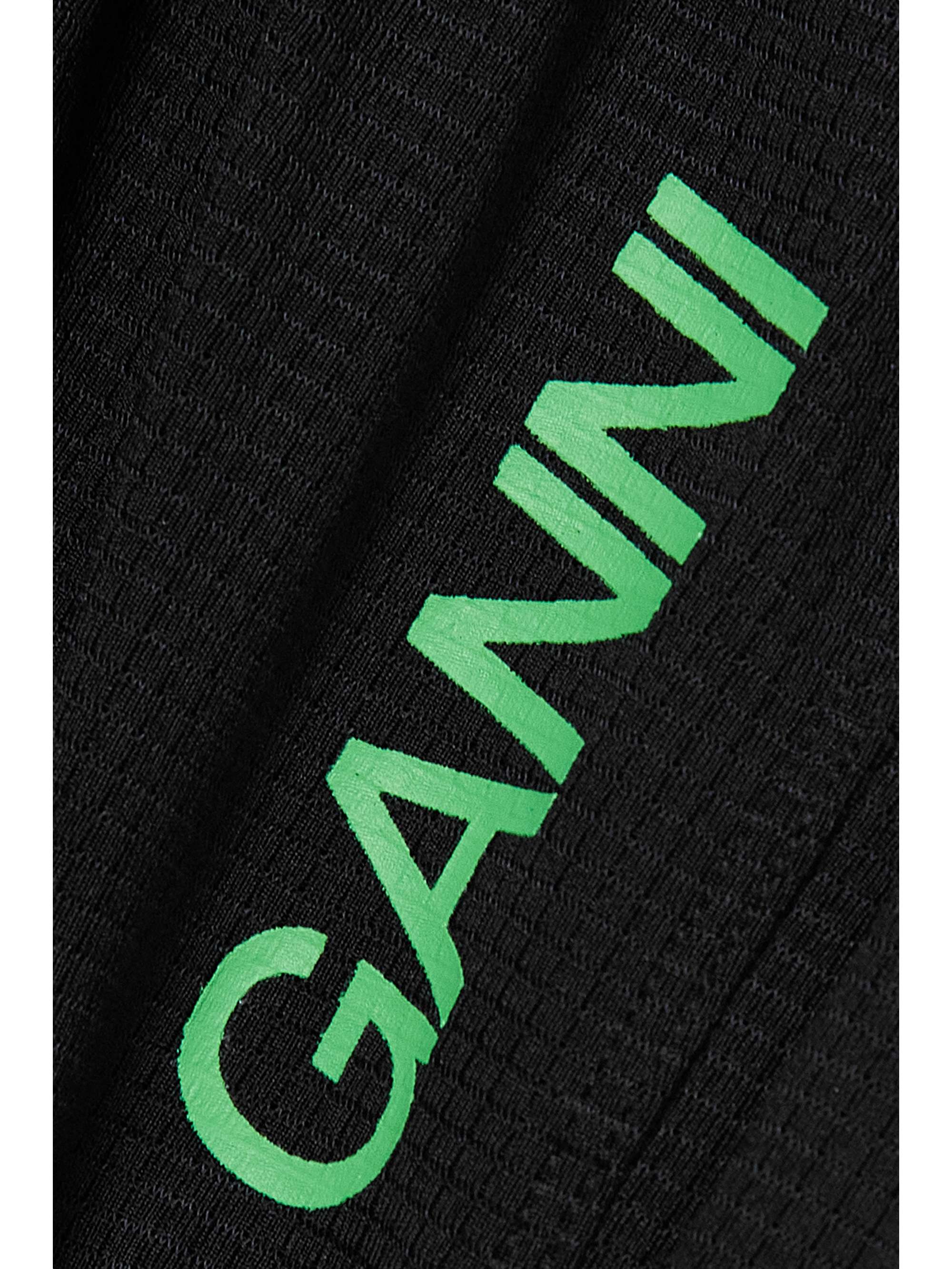 GANNI Printed stretch recycled-mesh shorts