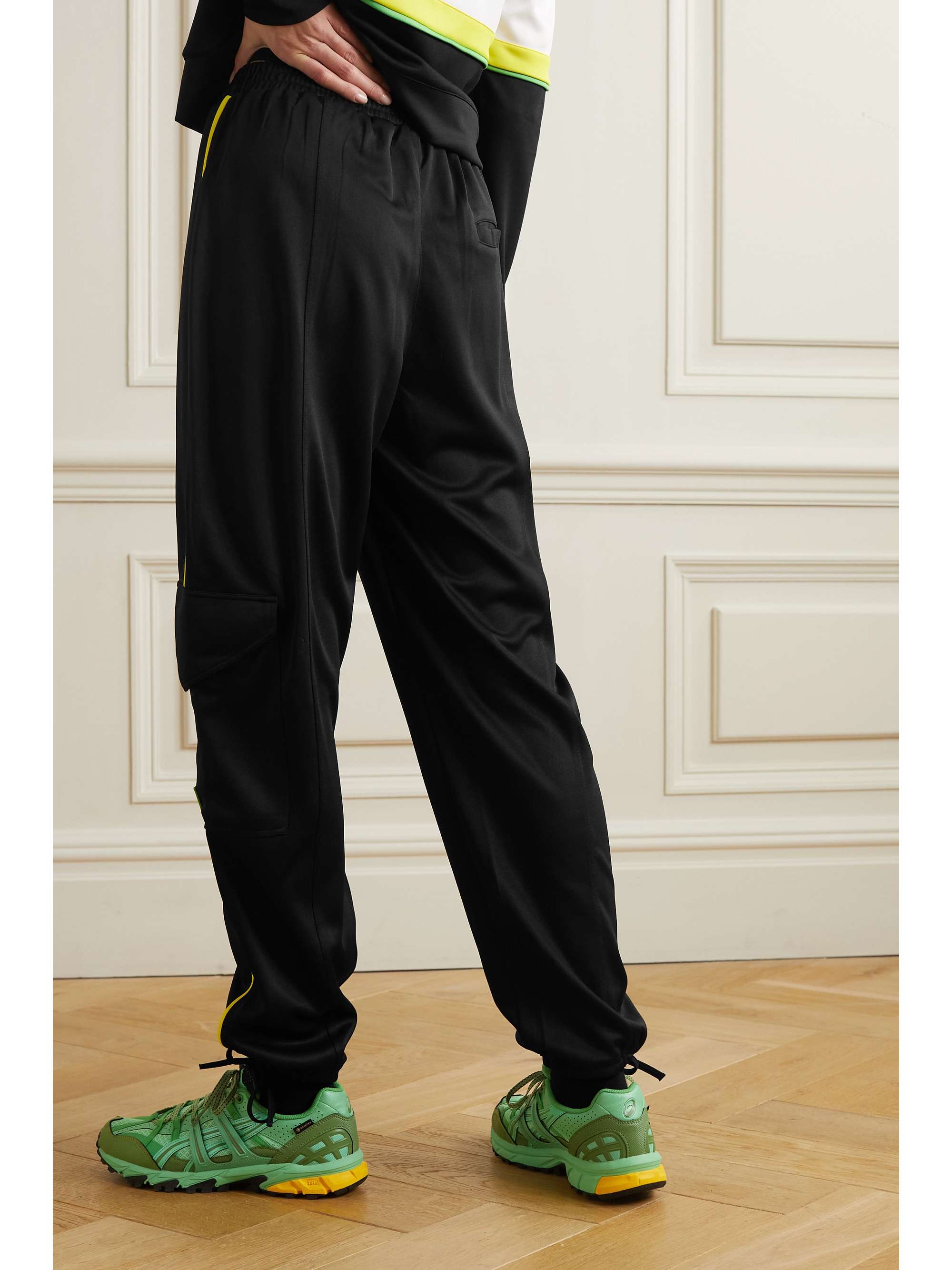 GANNI Appliquéd recycled-jersey tapered track pants
