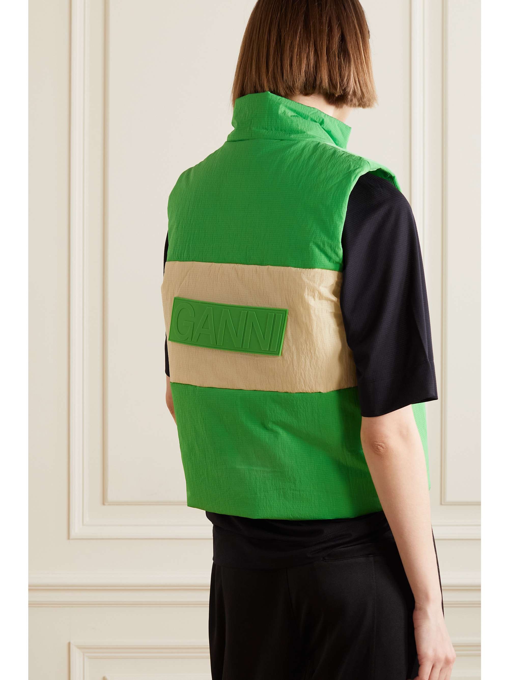 GANNI Two-tone recycled-ripstop vest