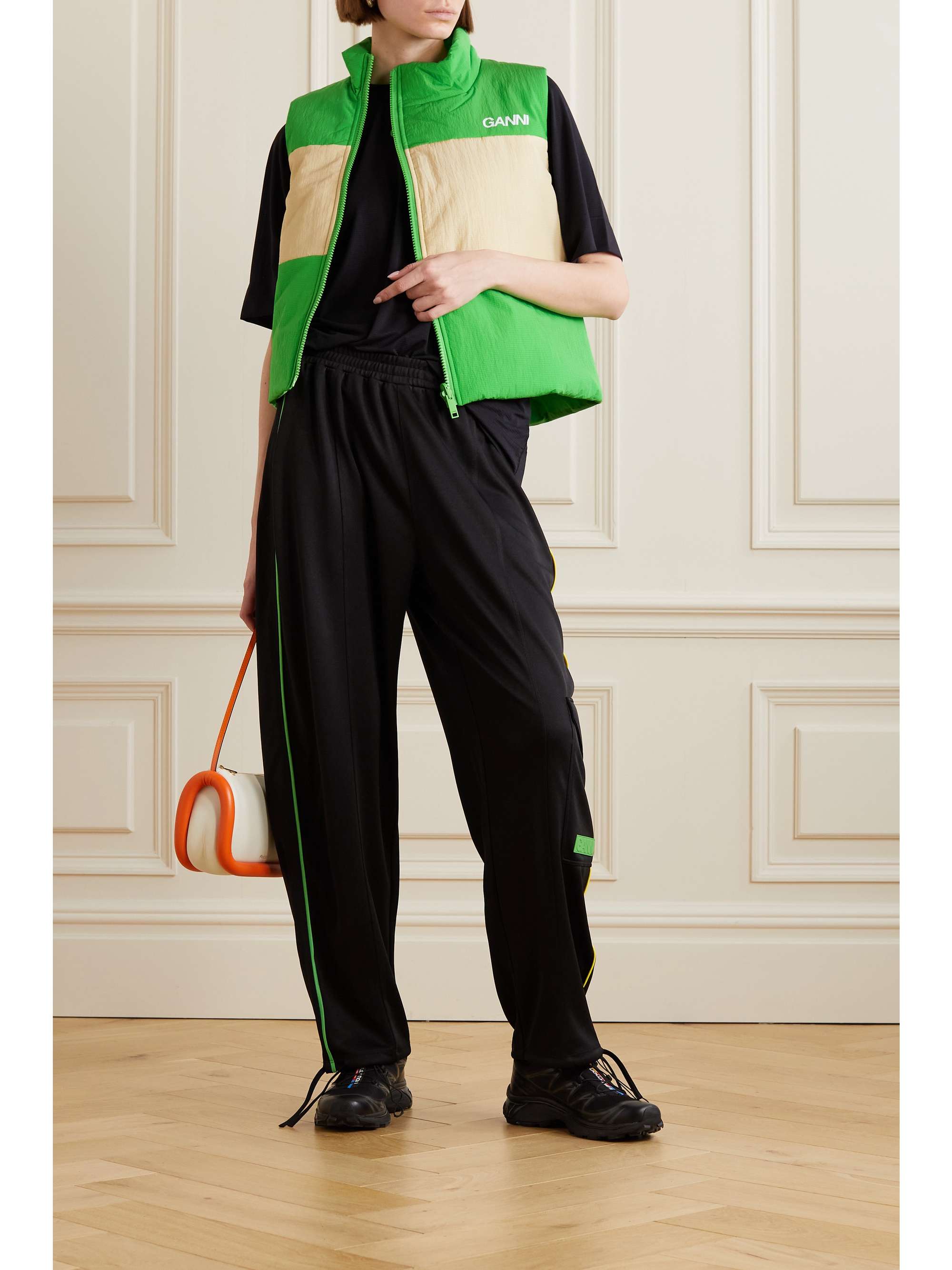 GANNI Two-tone recycled-ripstop vest