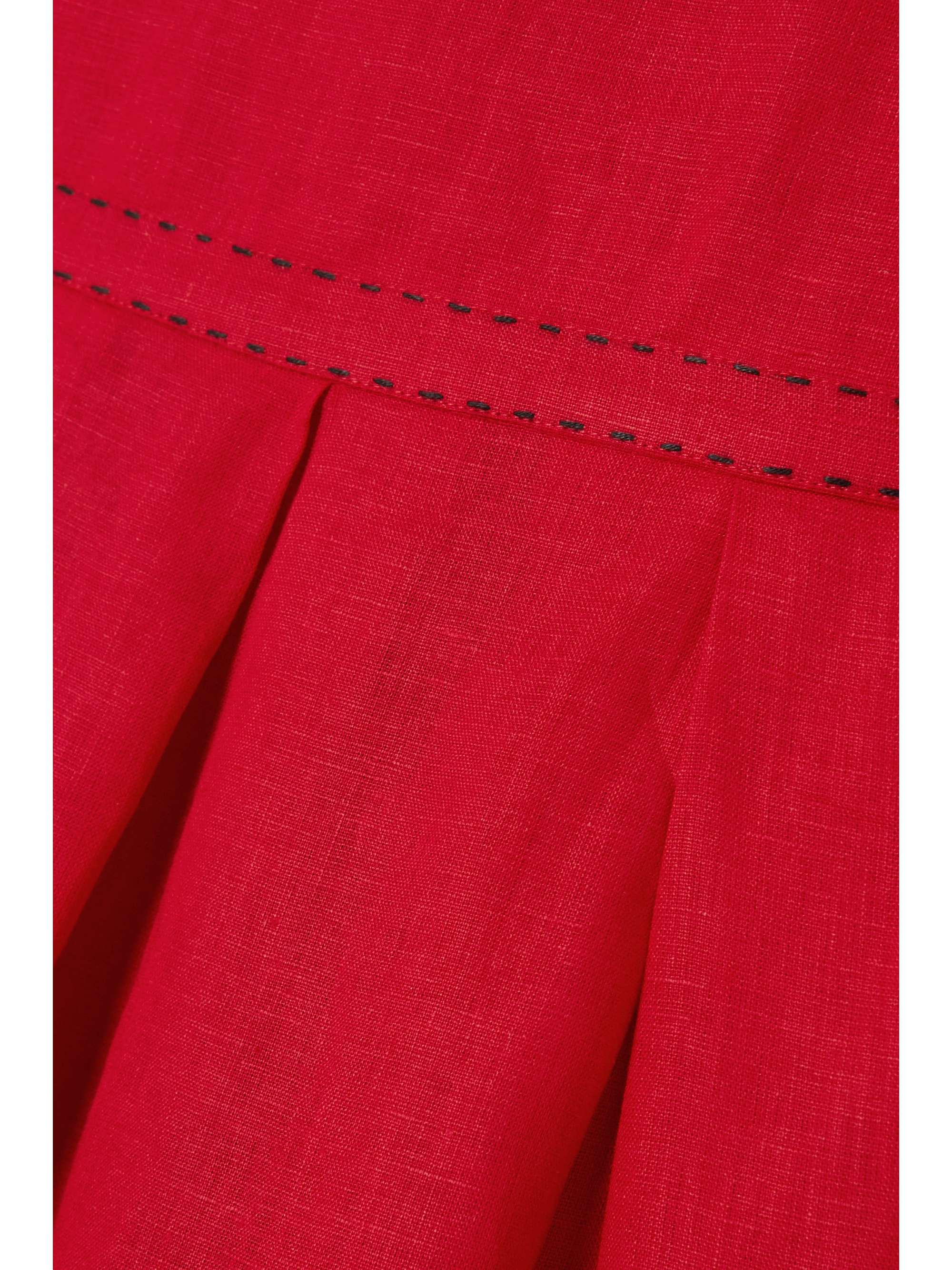 VITA KIN Pandora pleated broderie anglaise linen midi dress
