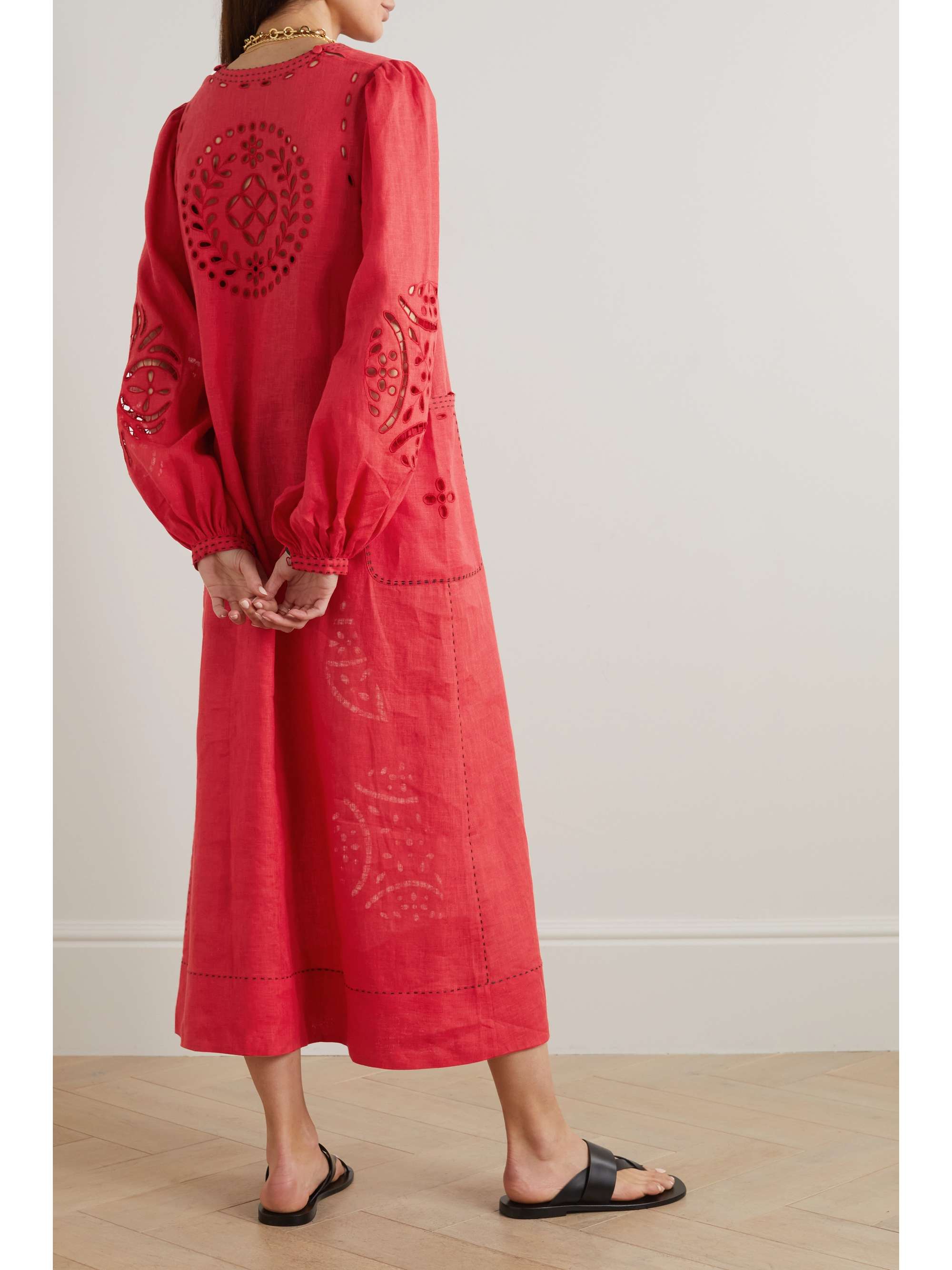 VITA KIN Bibi broderie anglaise linen midi dress