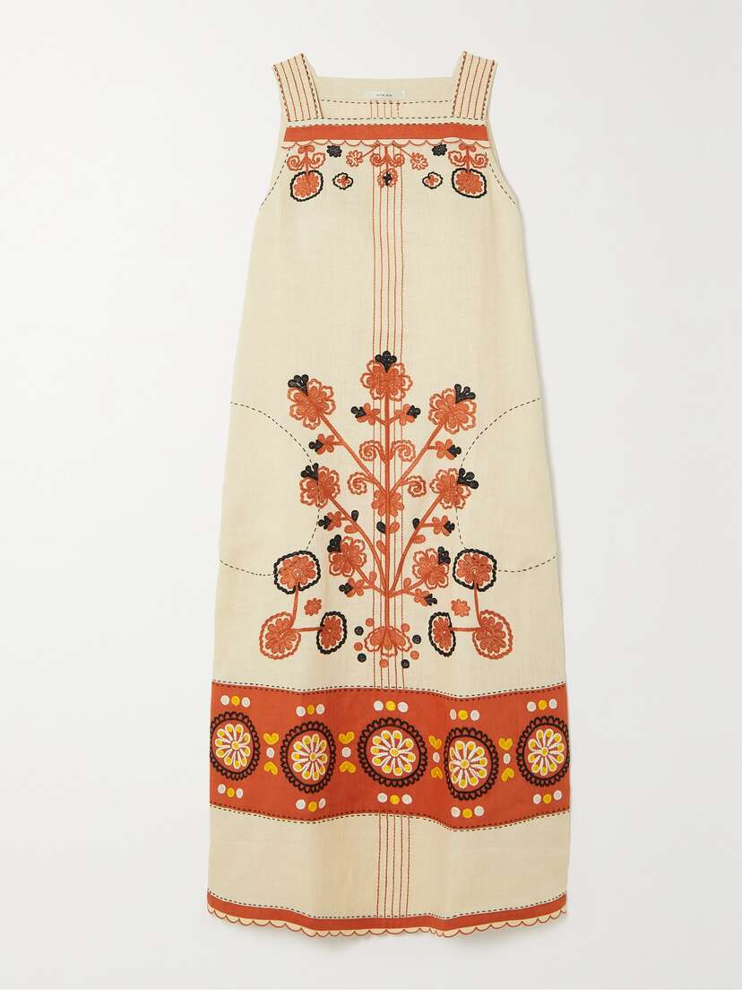 Vita Kin Ulya Embroidered Linen Midi Dress