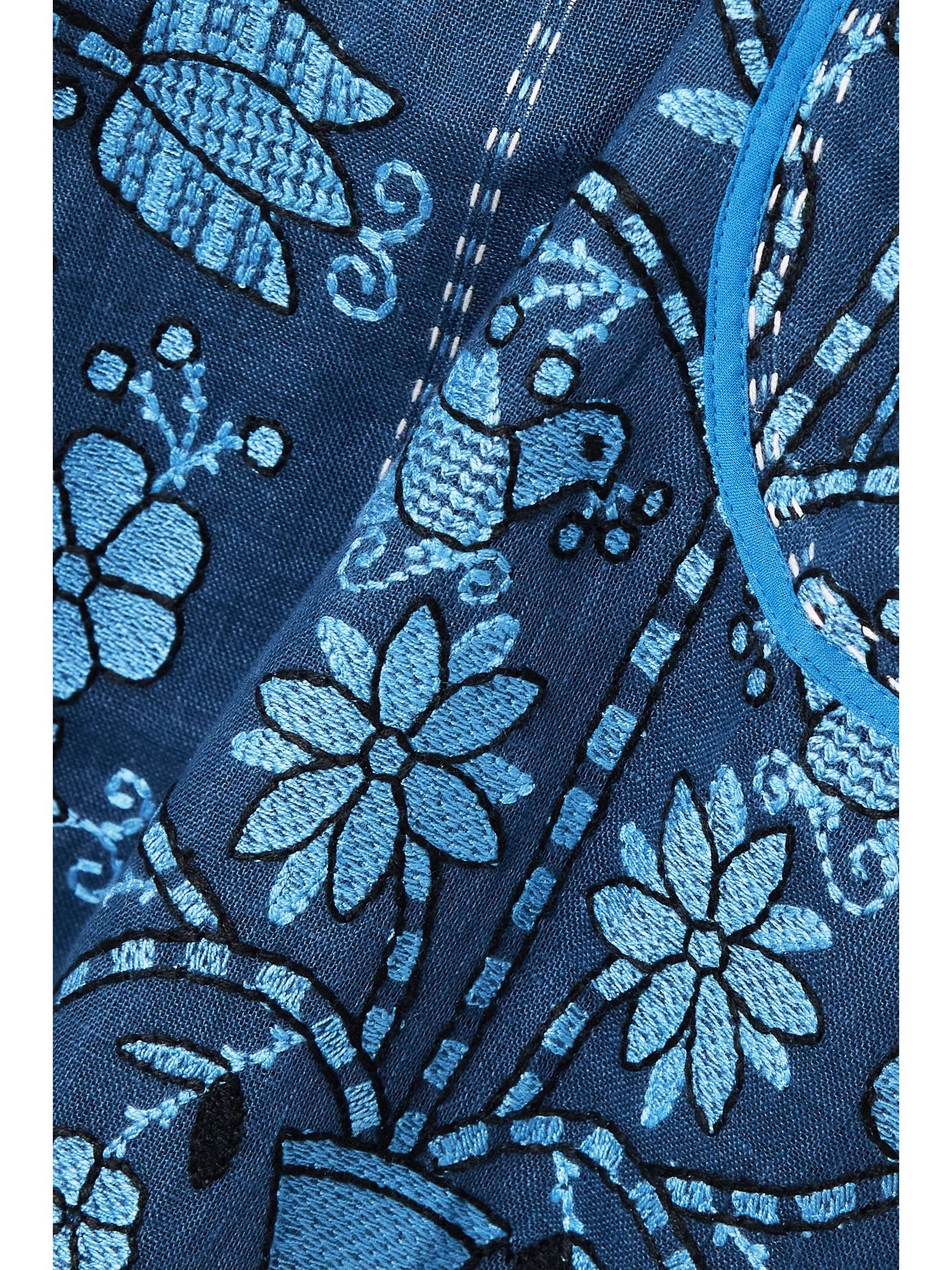 VITA KIN Sasha embroidered linen midi dress