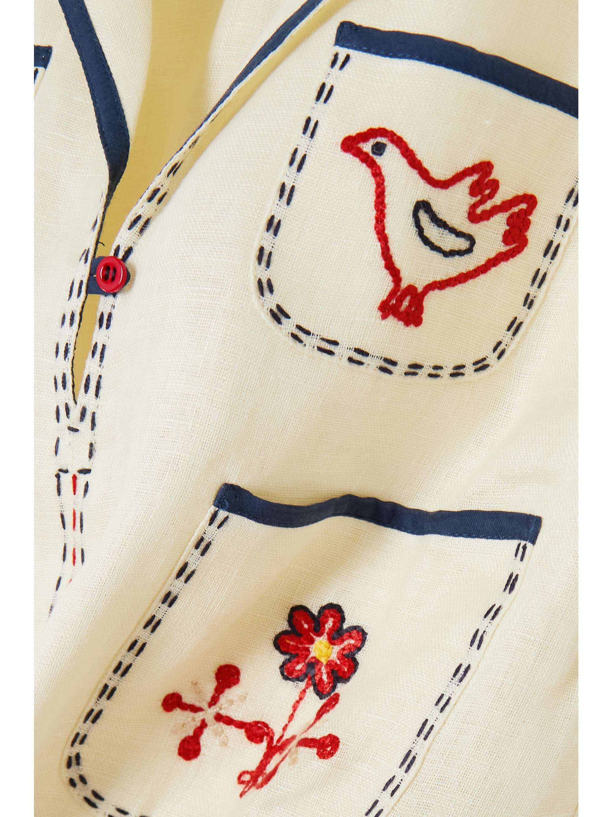 VITA KIN Misha embroidered linen mini dress