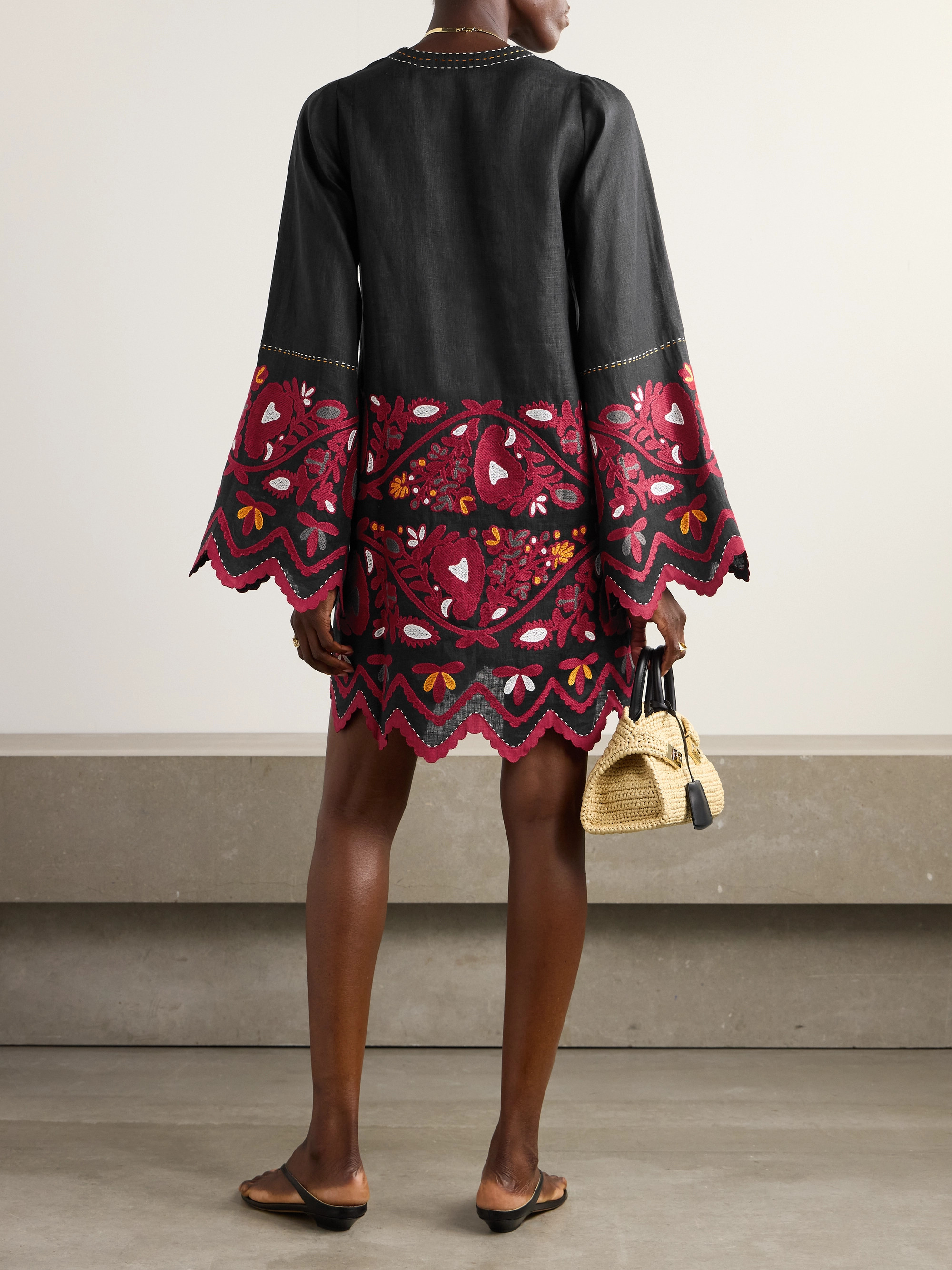 Vita Kin Pippa embroidered linen mini dress