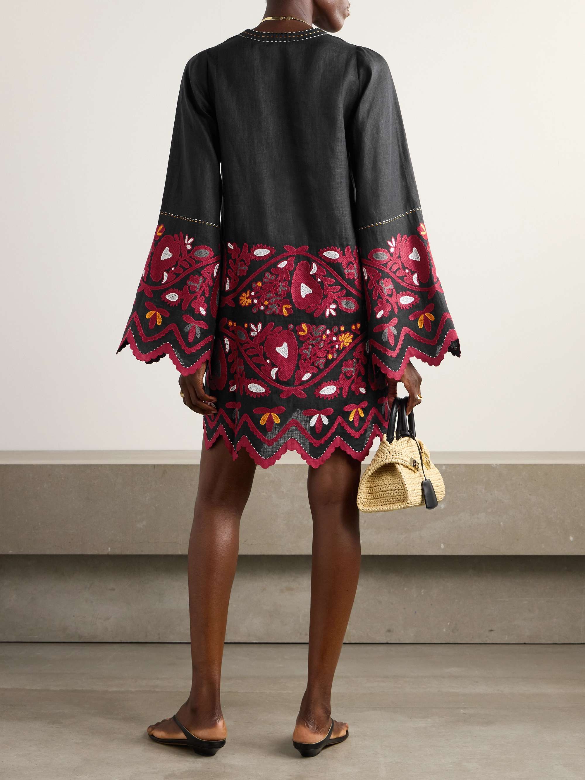 VITA KIN Pippa embroidered linen mini dress