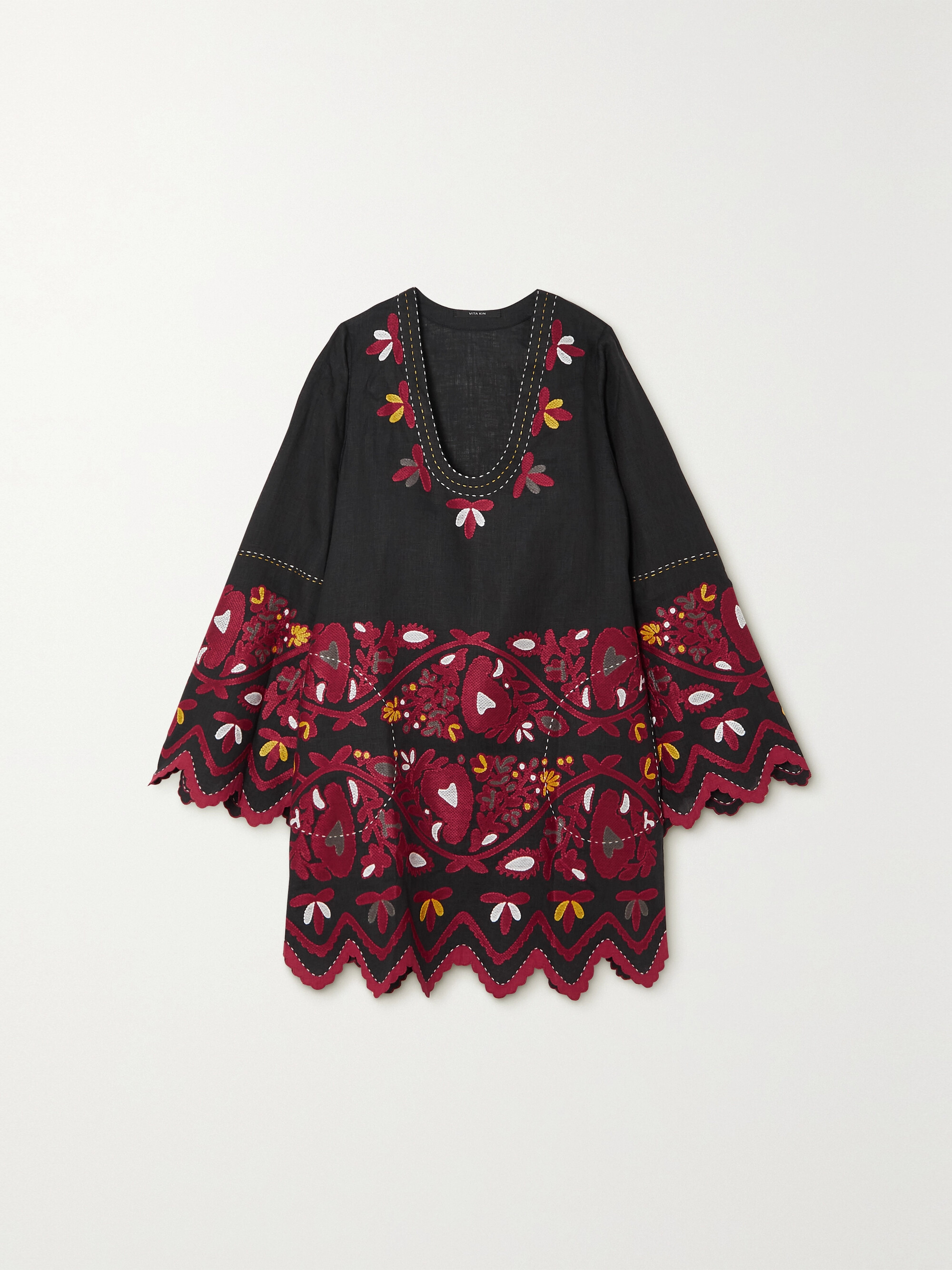 Vita Kin Pippa embroidered linen mini dress