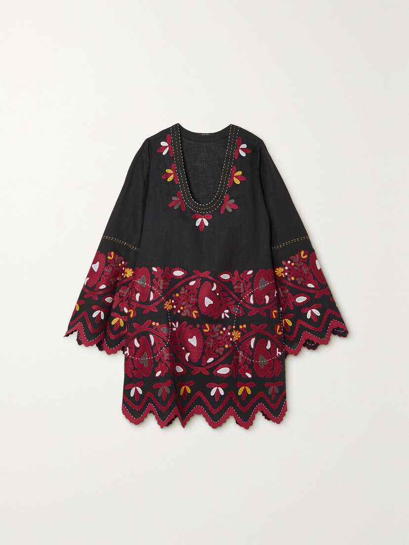 Vita Kin Pippa Embroidered Linen Mini Dress