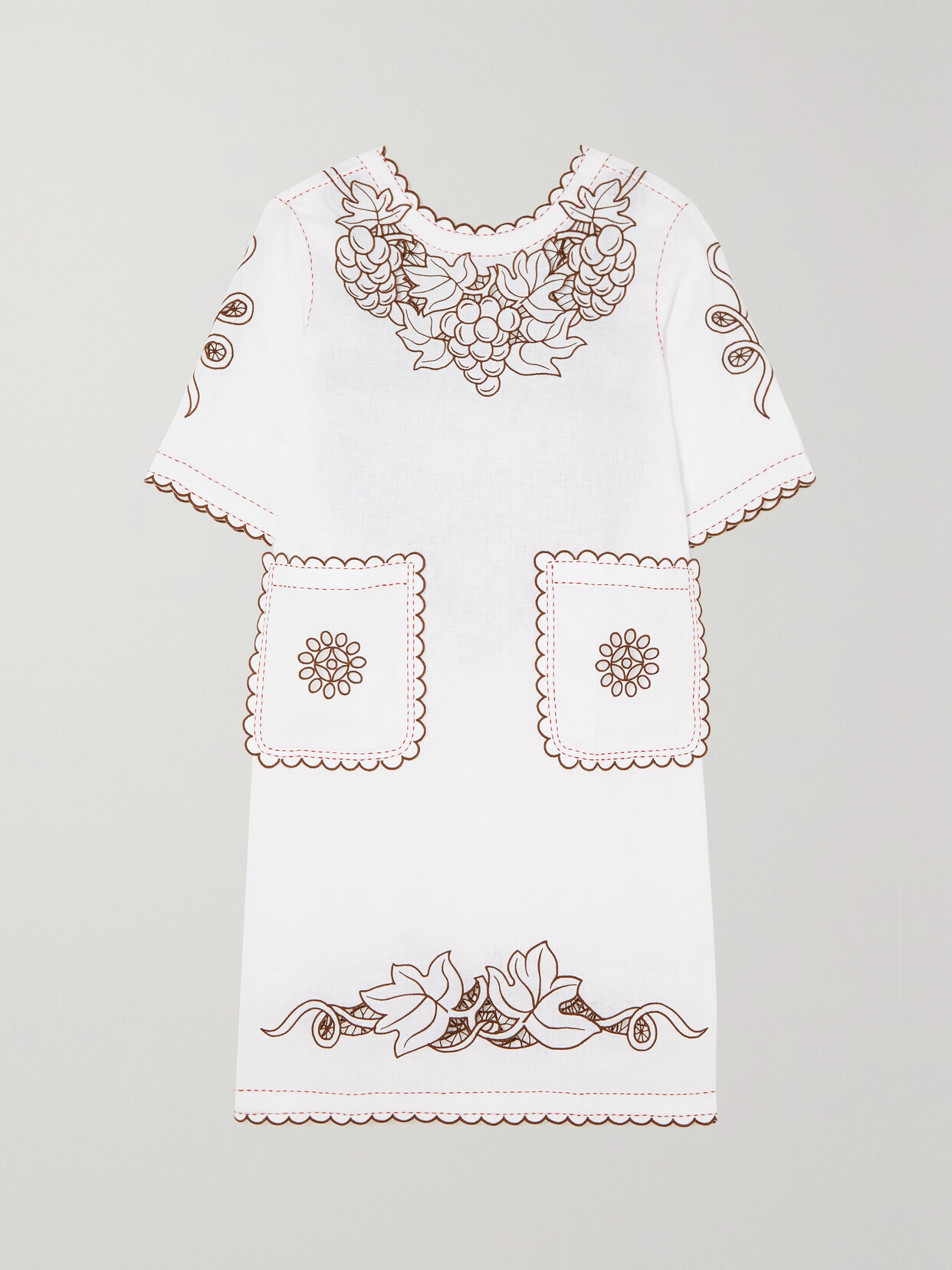 Vita Kin Stella Embroidered Linen Dress In White