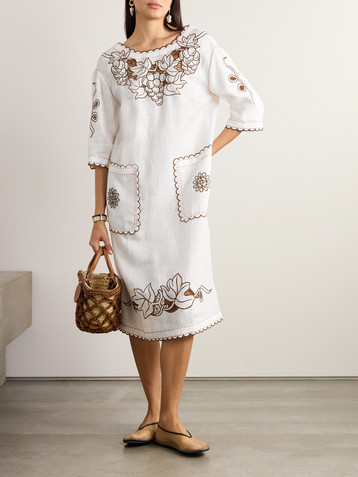 Vita Kin Stella embroidered linen dress