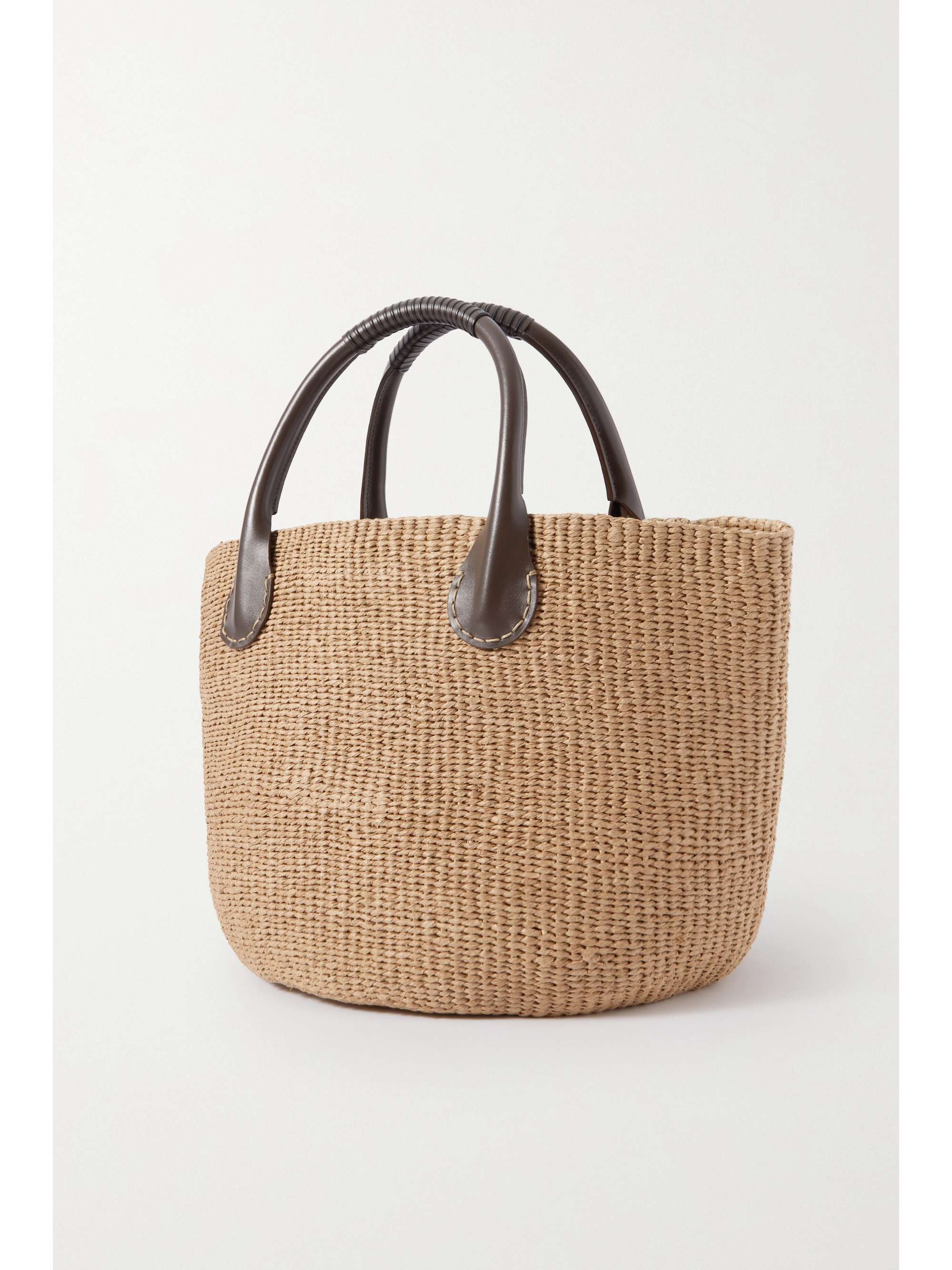 CHLOÉ + NET SUSTAIN + Eres Palma leather-trimmed raffia tote | NET-A-PORTER