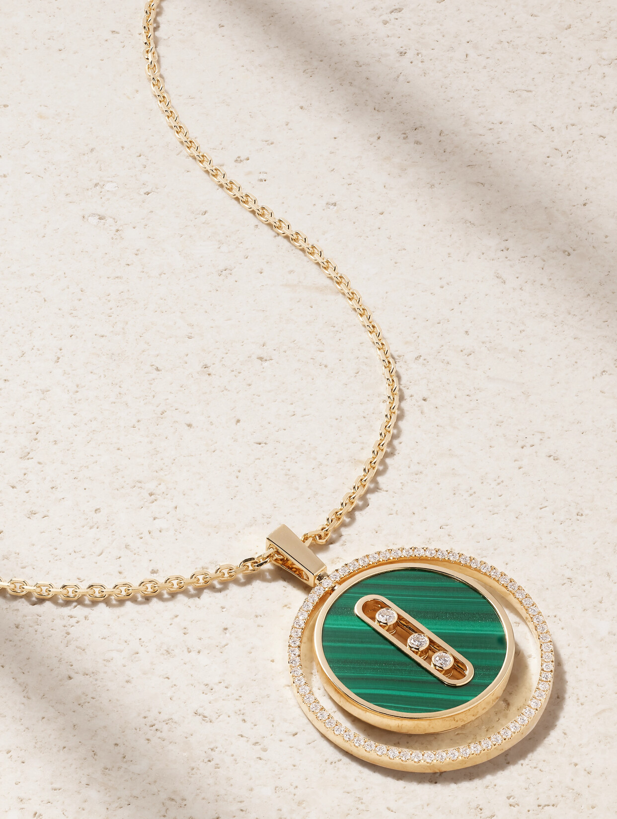 Messika Lucky Move 18-karat , Malachite And Diamond Necklace