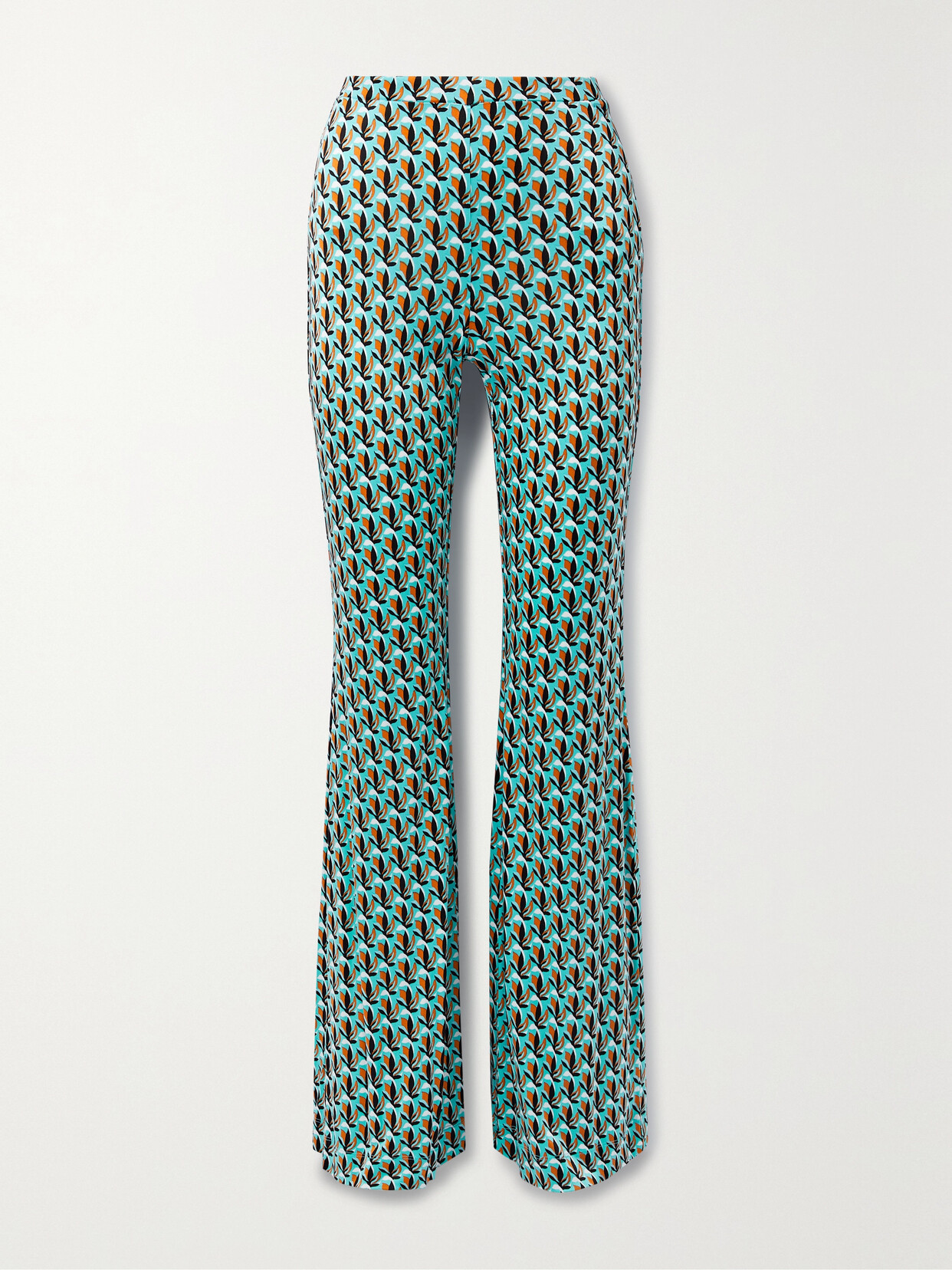 Diane von Furstenberg - Brooklyn Printed Stretch-jersey Flared Pants - Blue