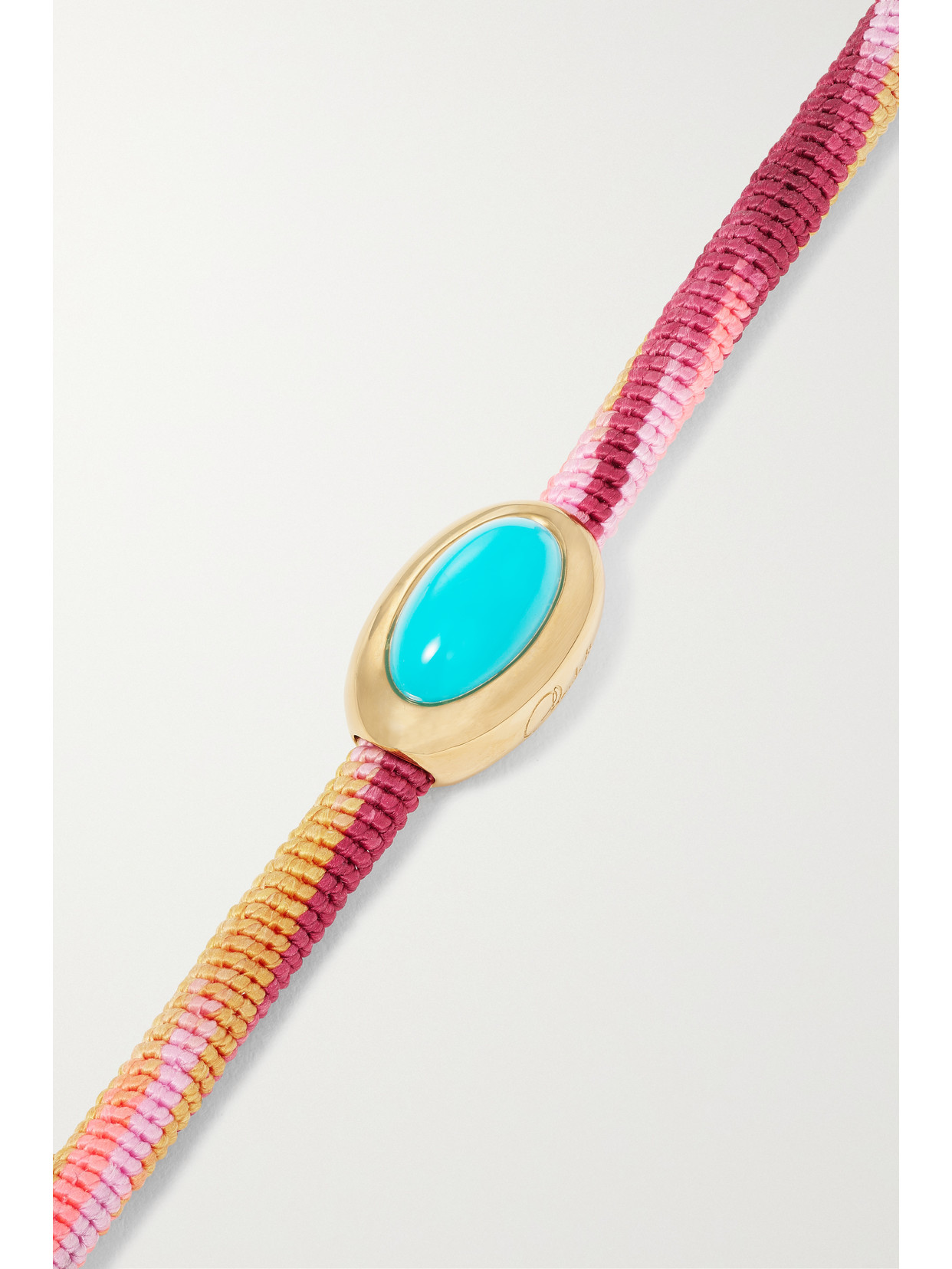 Shop Ole Lynggaard Copenhagen Life 18-karat Gold, Turquoise And Cord Bracelet